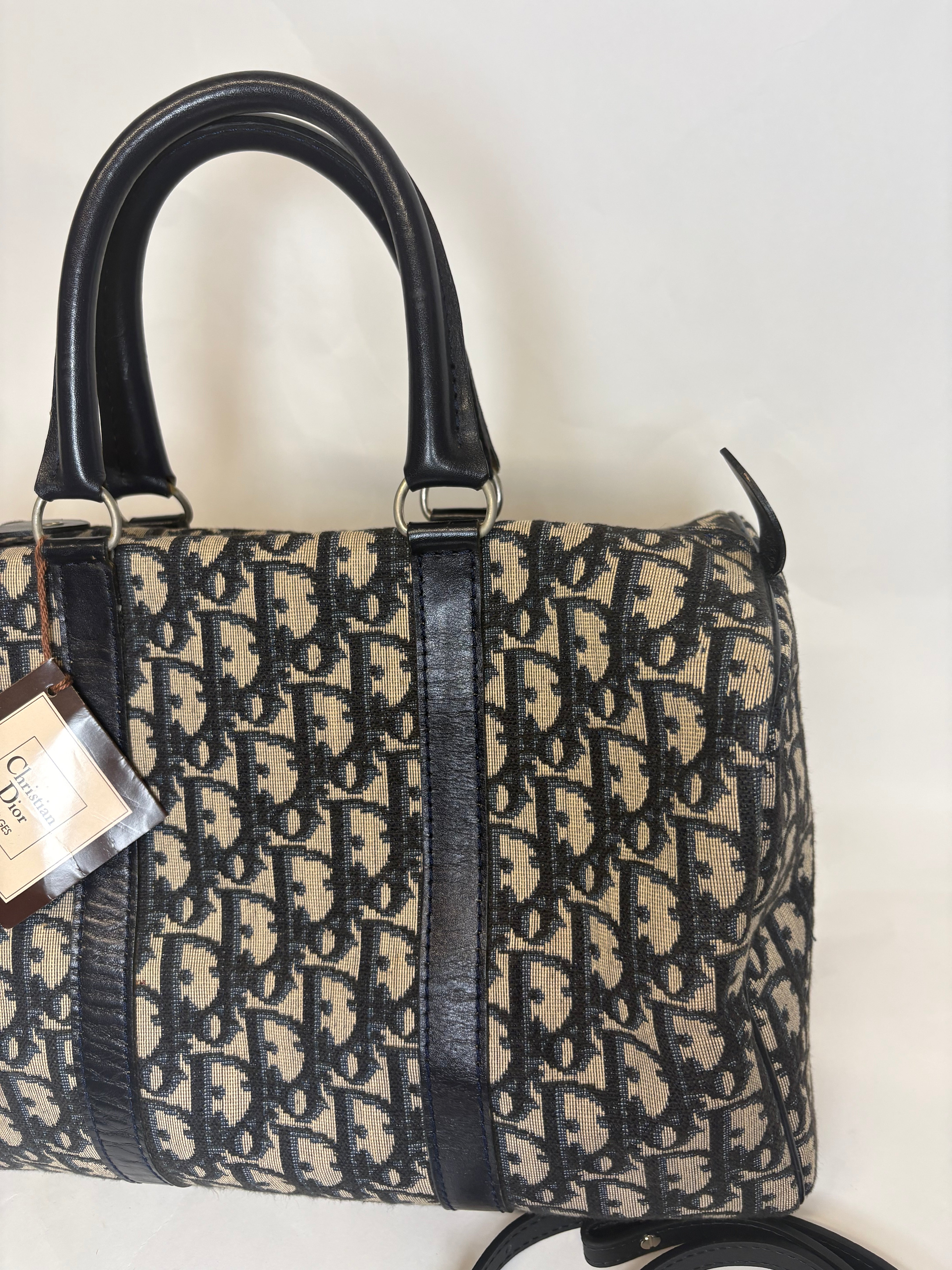 Christian Dior Boston Trotter 30 Azul marino – Con Bandolera