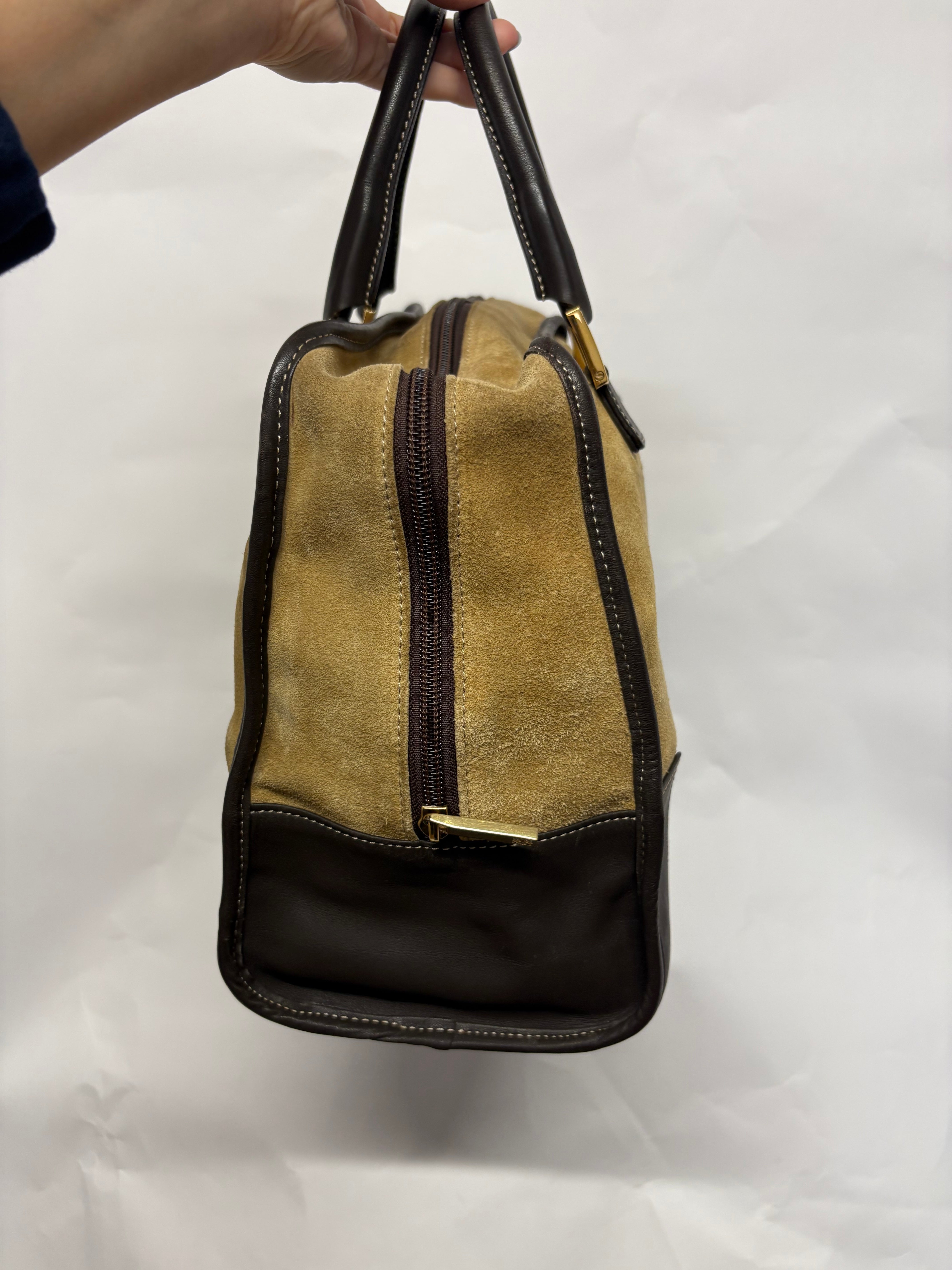 Loewe Amazona ante oro 32 marrón con bandolera extra