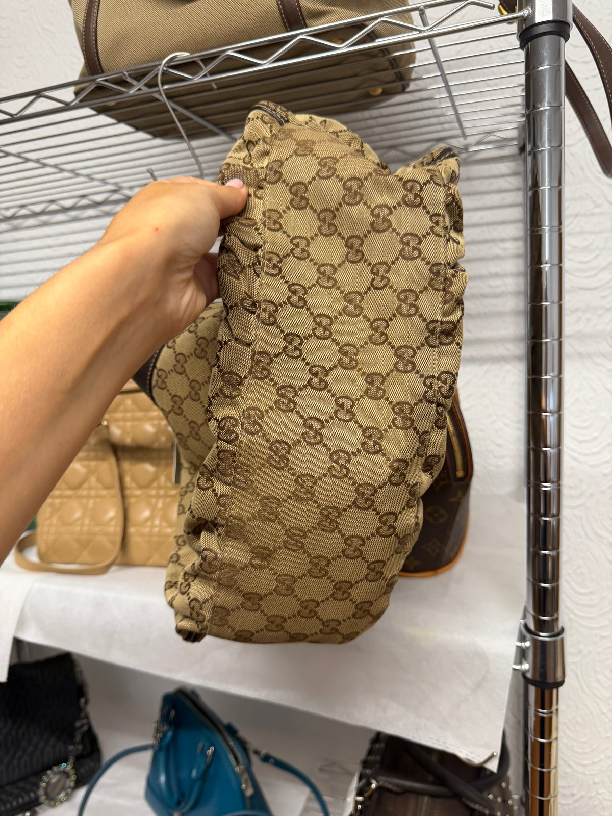 Gucci GG Canvas Abbey D-Ring Shoulder Bag