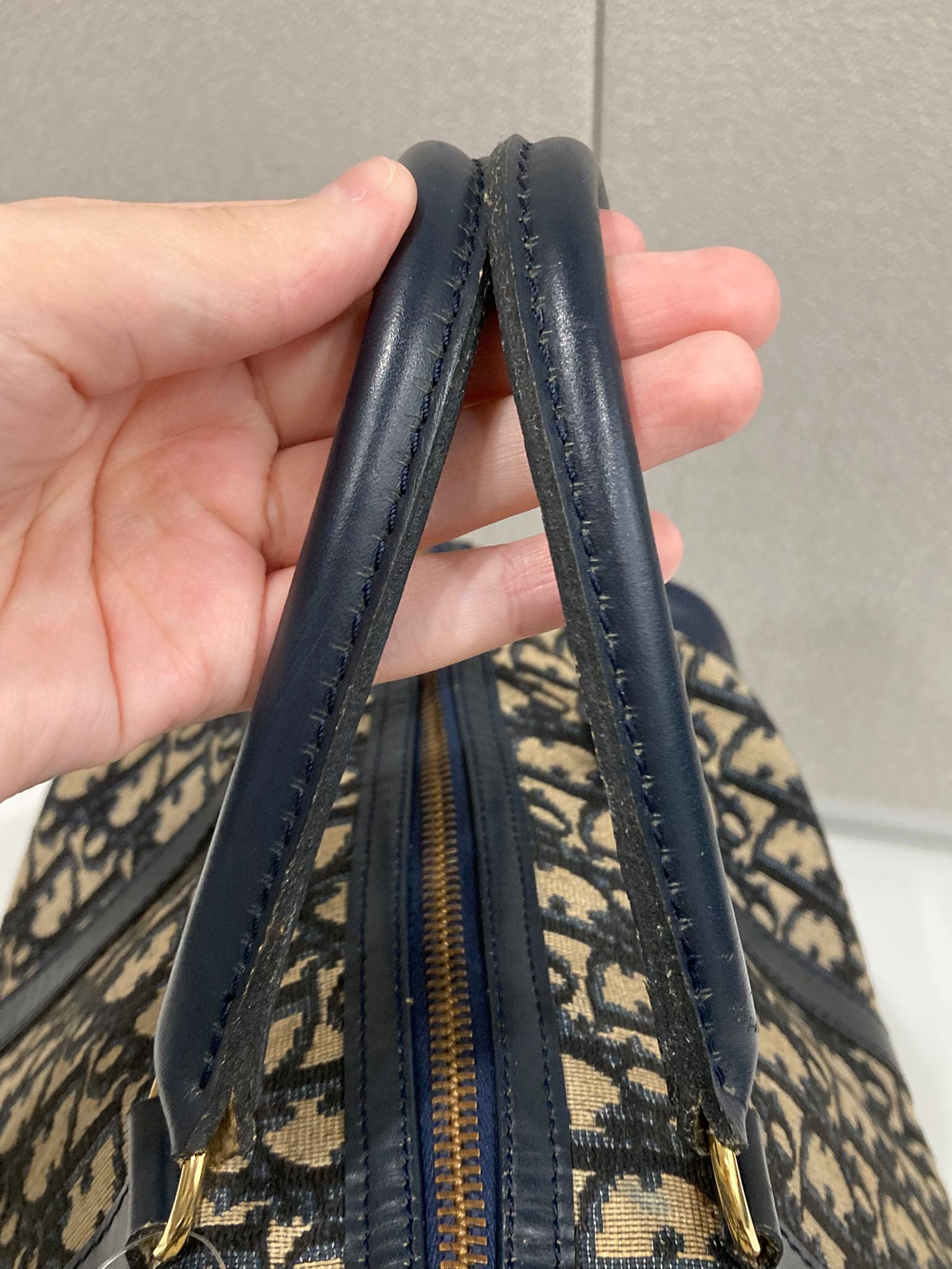 Dior Trotter bowling 30 Boston Canvas Monograma Azul