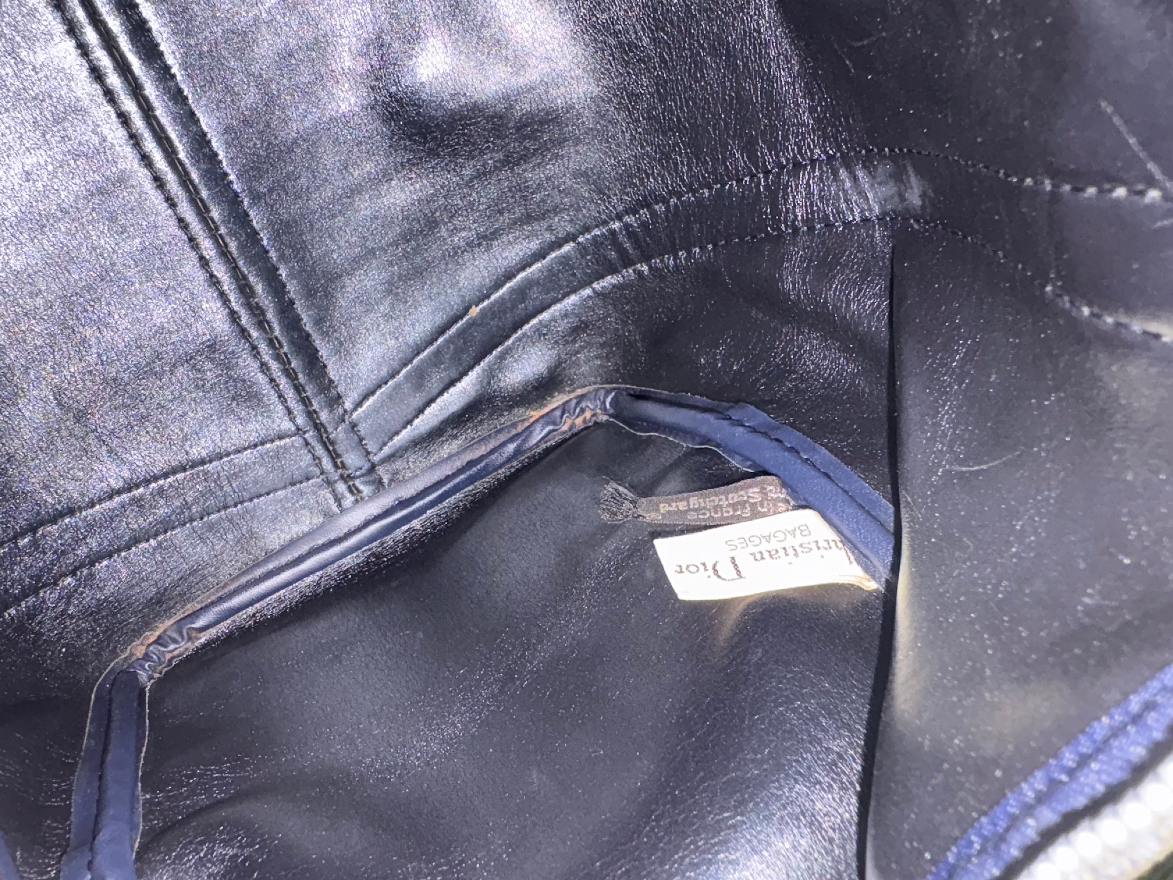 Bolso Dior Trotter Boston monograma Oblique azul marino – Talla 30