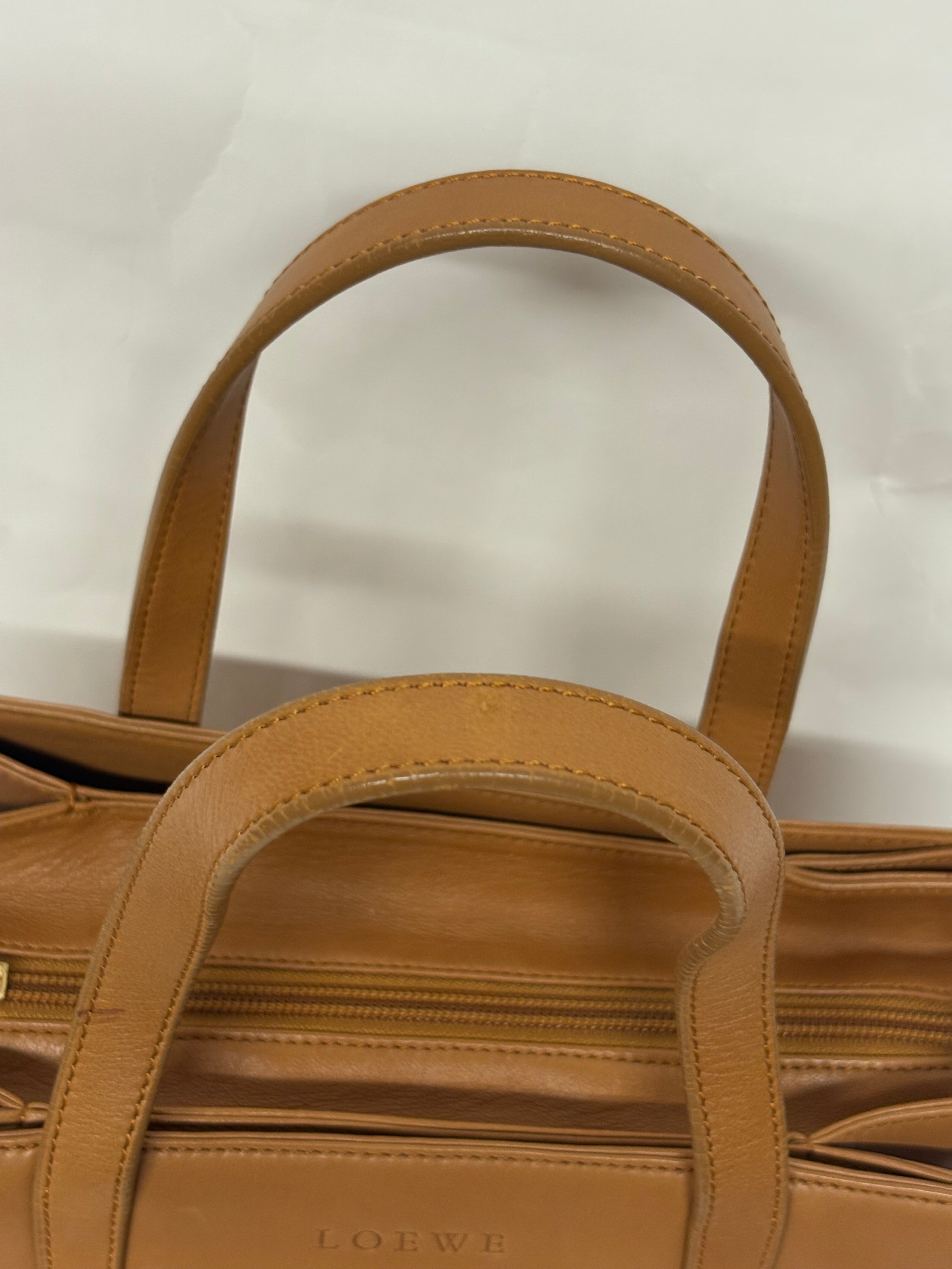 Loewe Vintage Piel Tafilete Camel 2-Way Original con bandolera