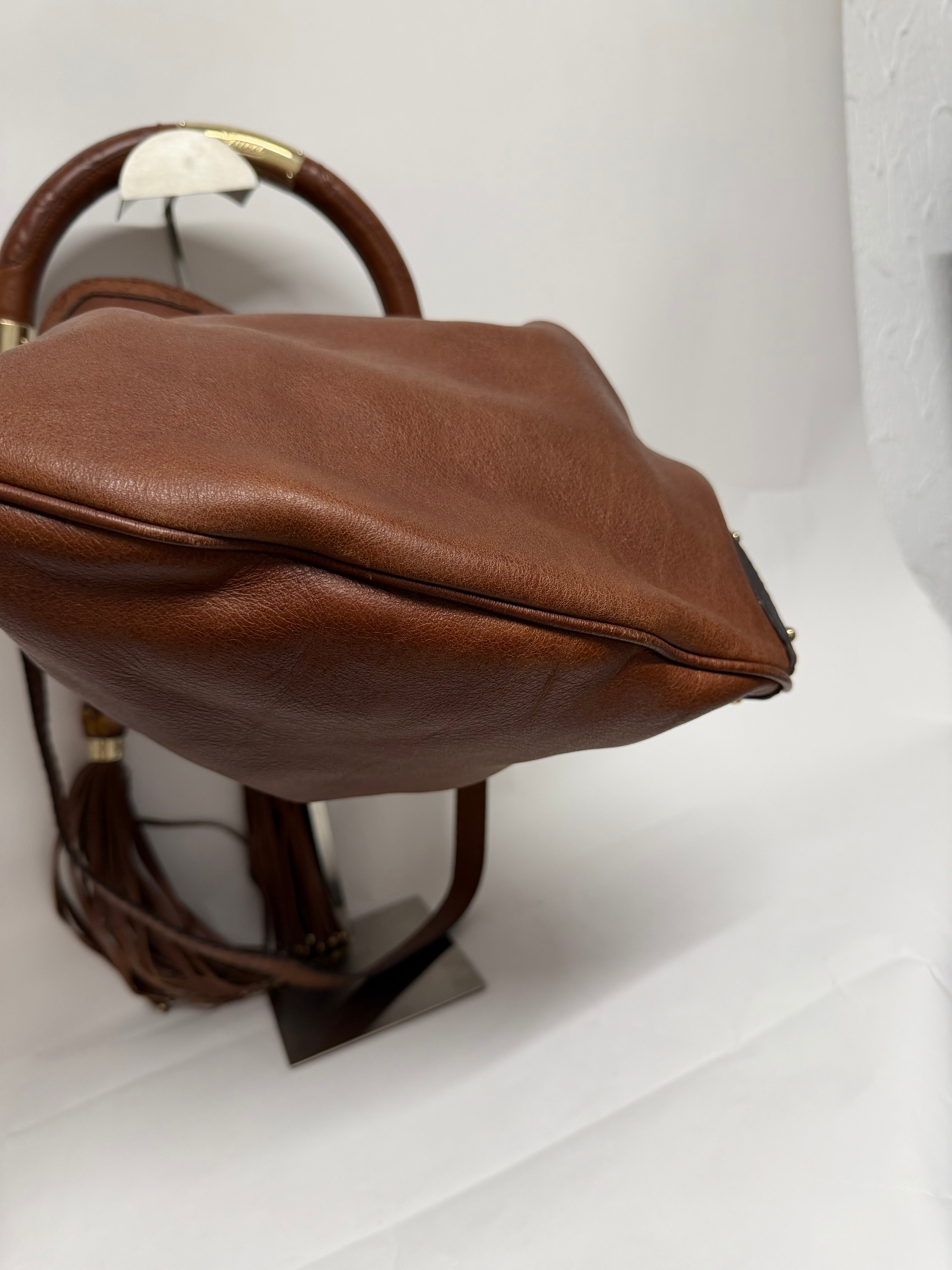 Gucci Indy Satchel Guccissima con Bambú XL