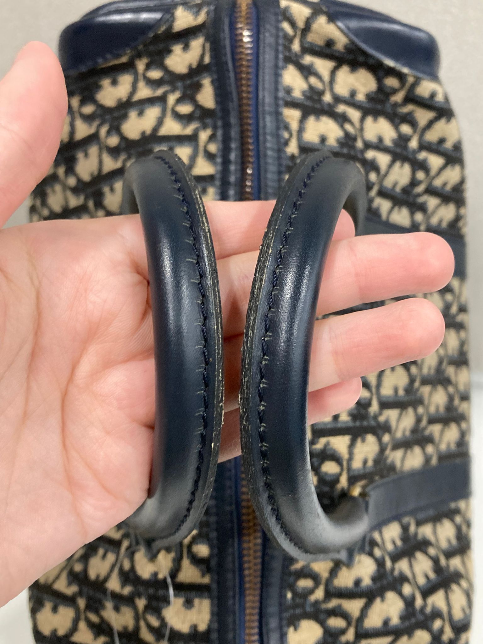 Dior Trotter bowling 30 Boston Canvas Monograma Azul