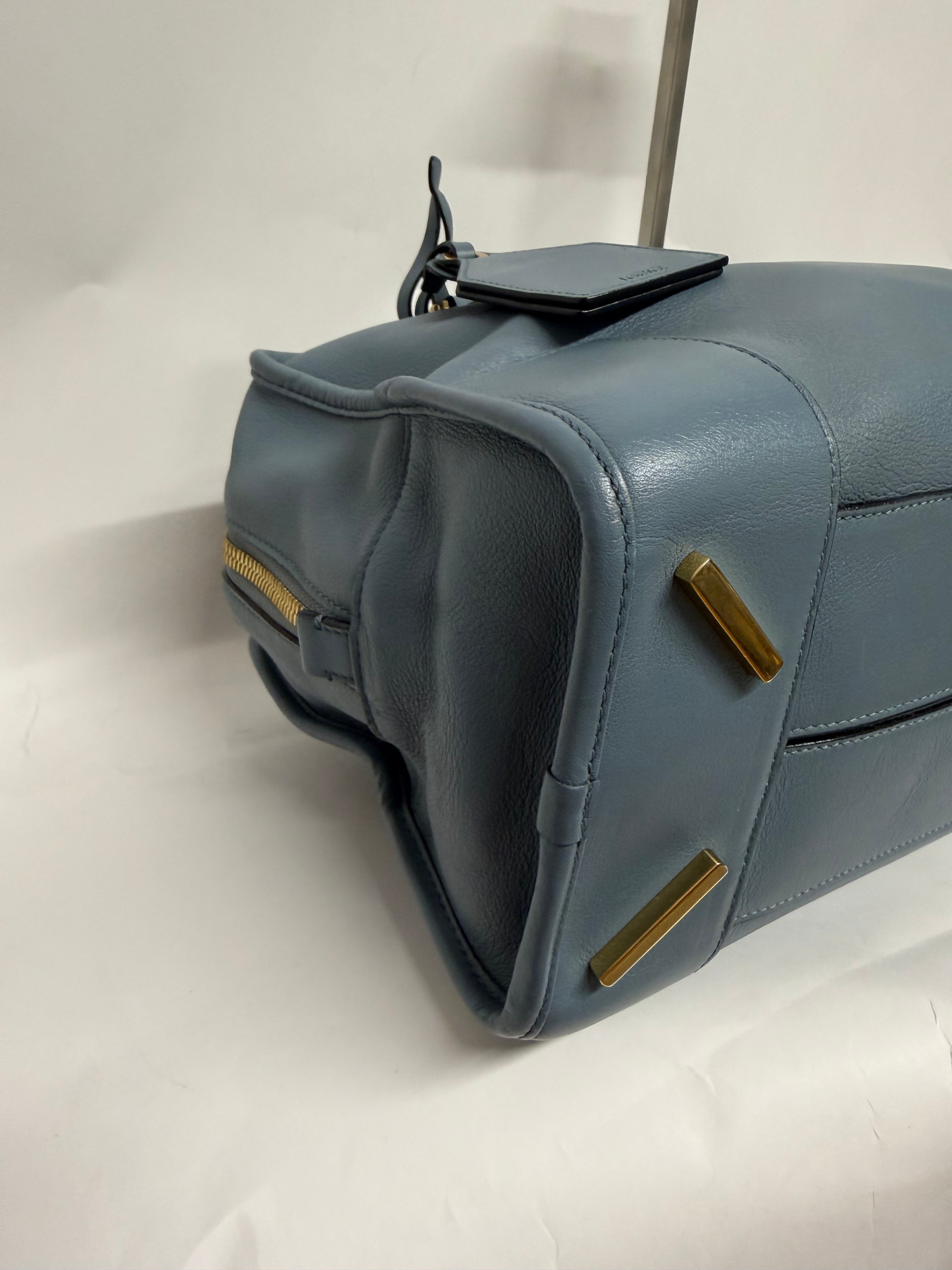 Loewe Amazona 36 Piel Azul Grisáceo y bandolera original