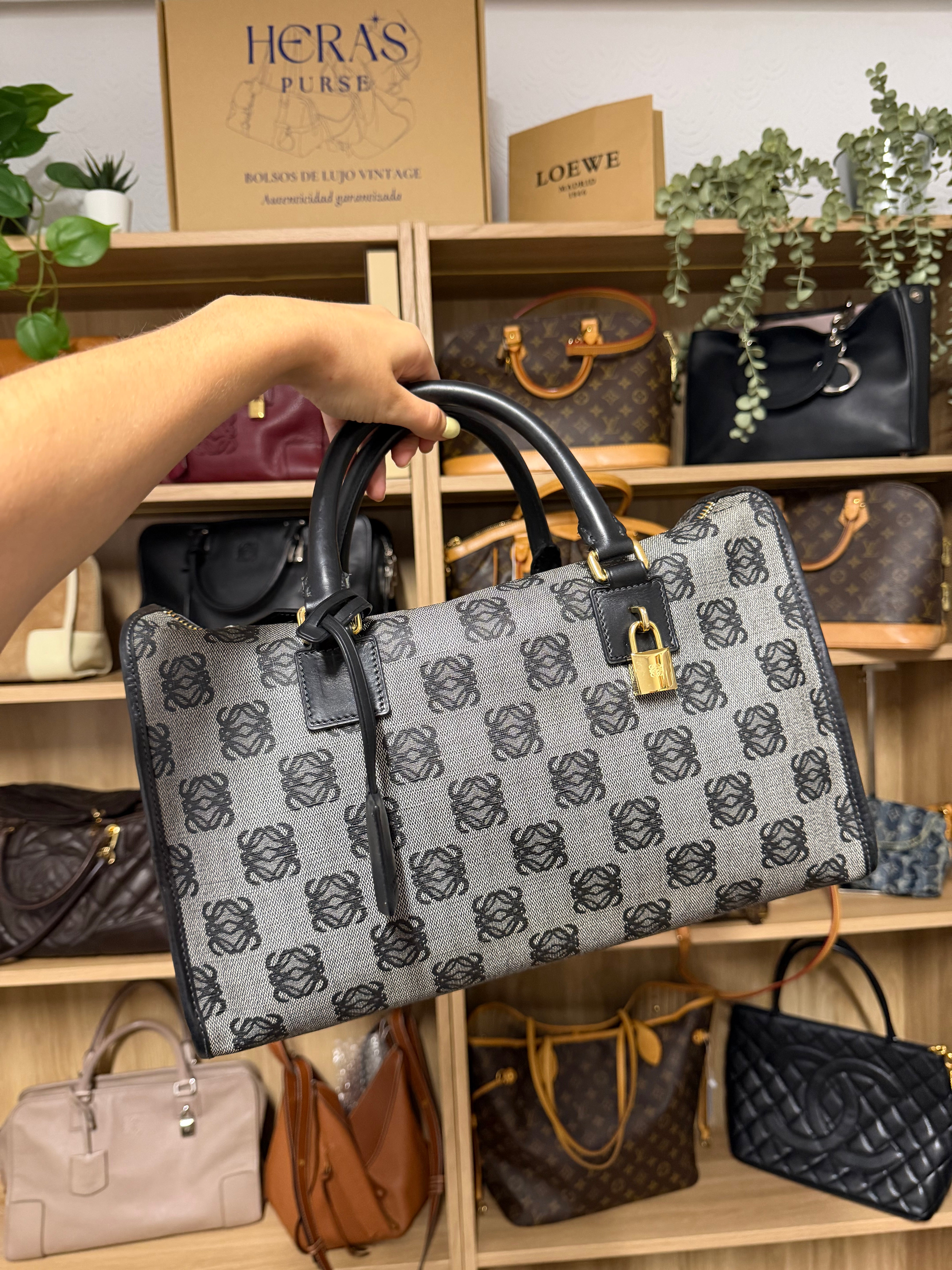 Loewe Amazona 36 Jacquard Anagram azul marino
