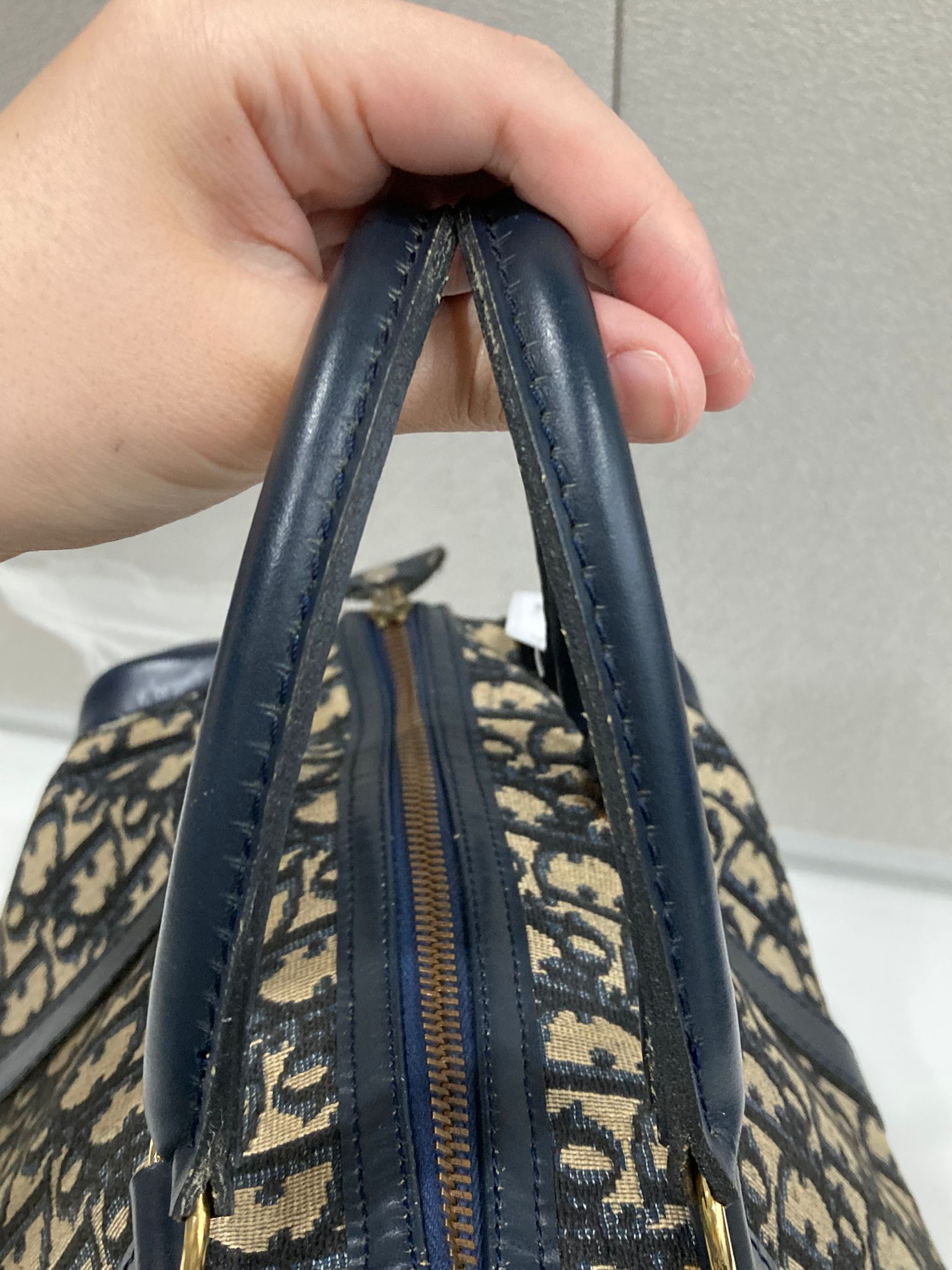 Dior Trotter bowling 30 Boston Canvas Monograma Azul