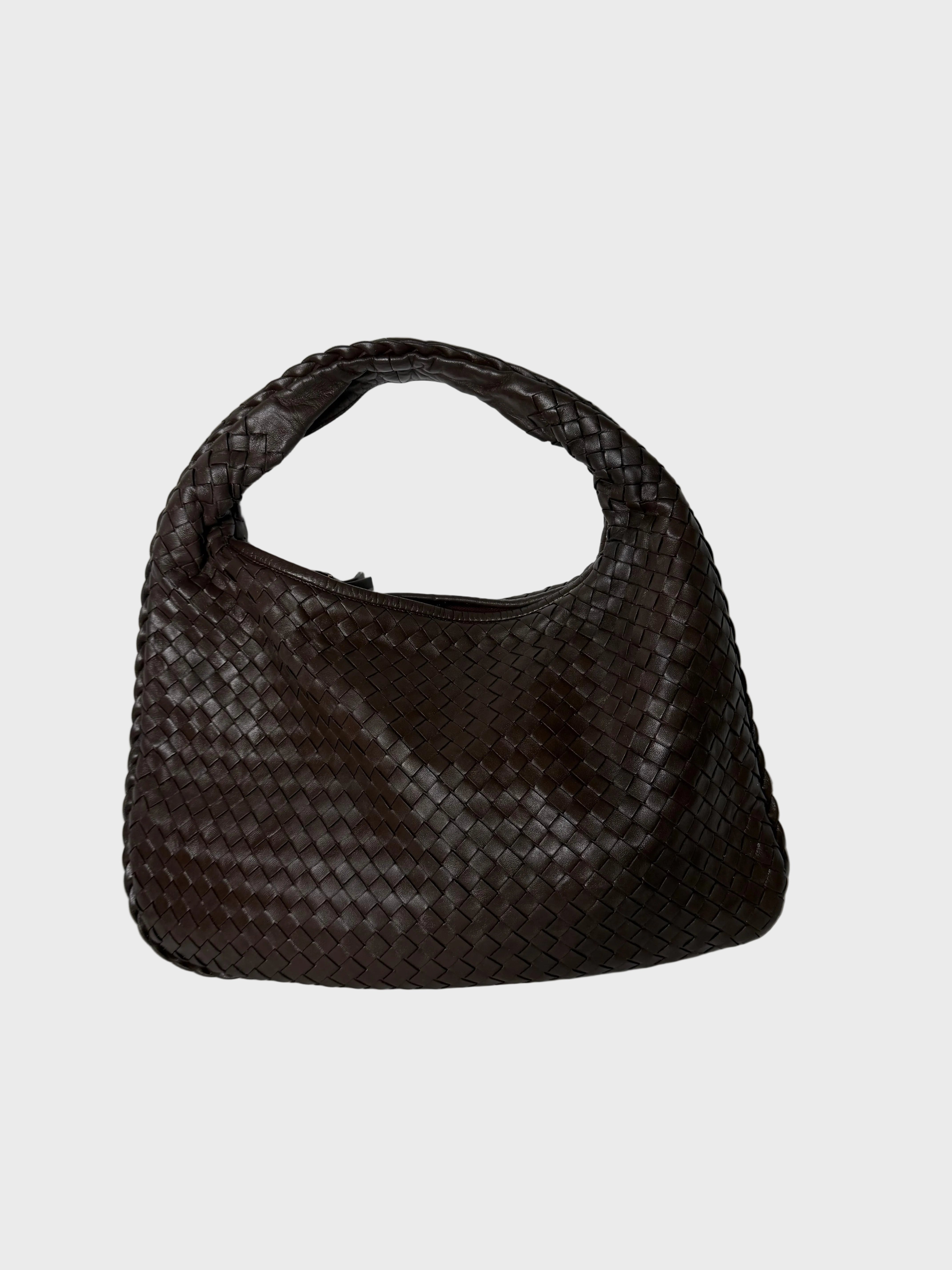 Bottega Veneta Hobo en piel Intrecciato color marrón chocolate