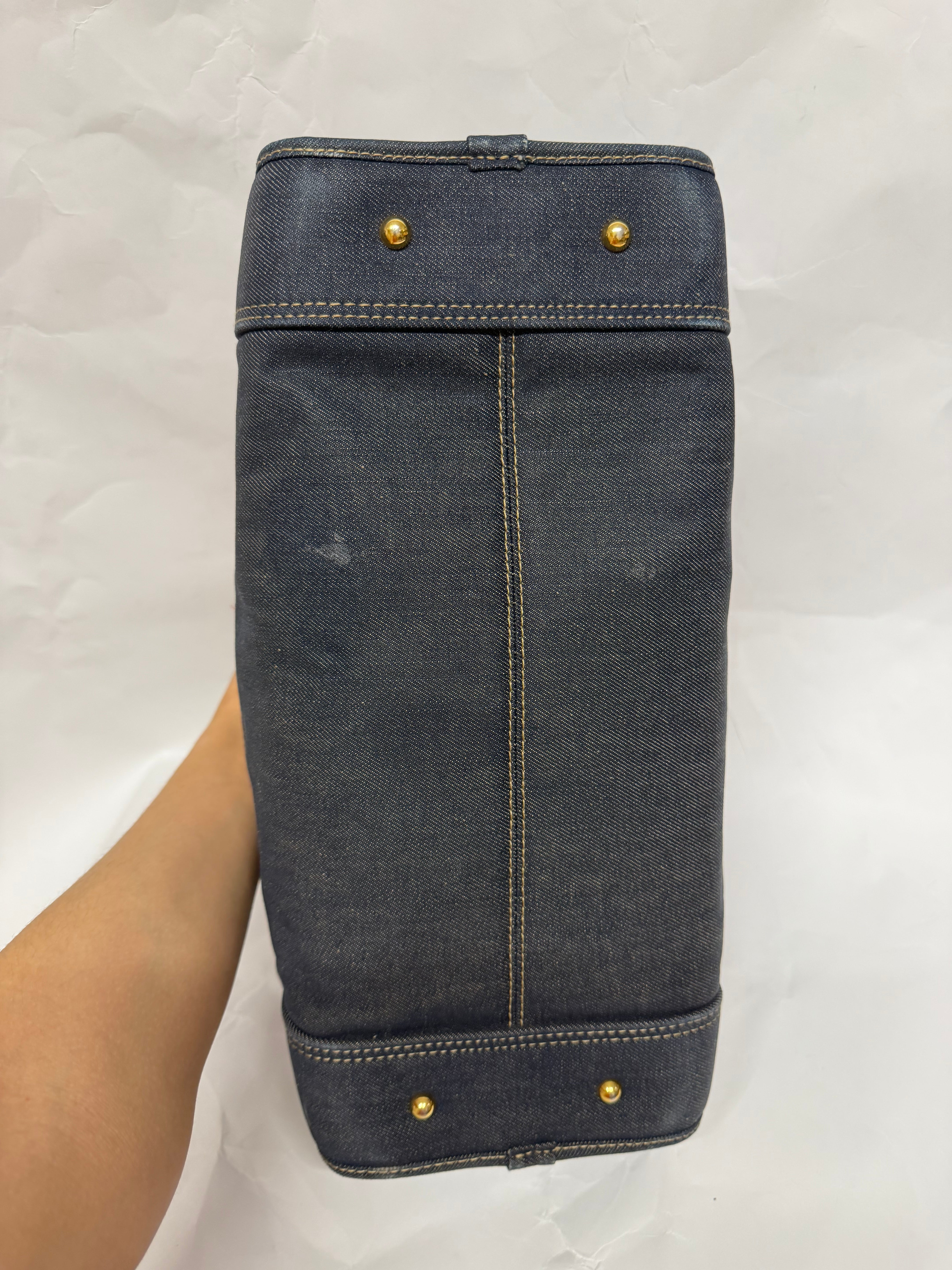 Loewe amazona 35 denim azul y rosa
