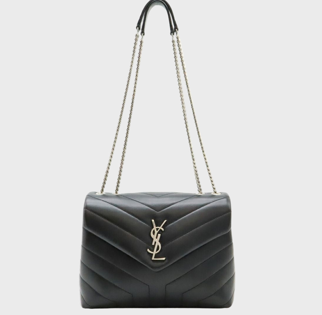 Saint Laurent Loulou Small en piel negra
