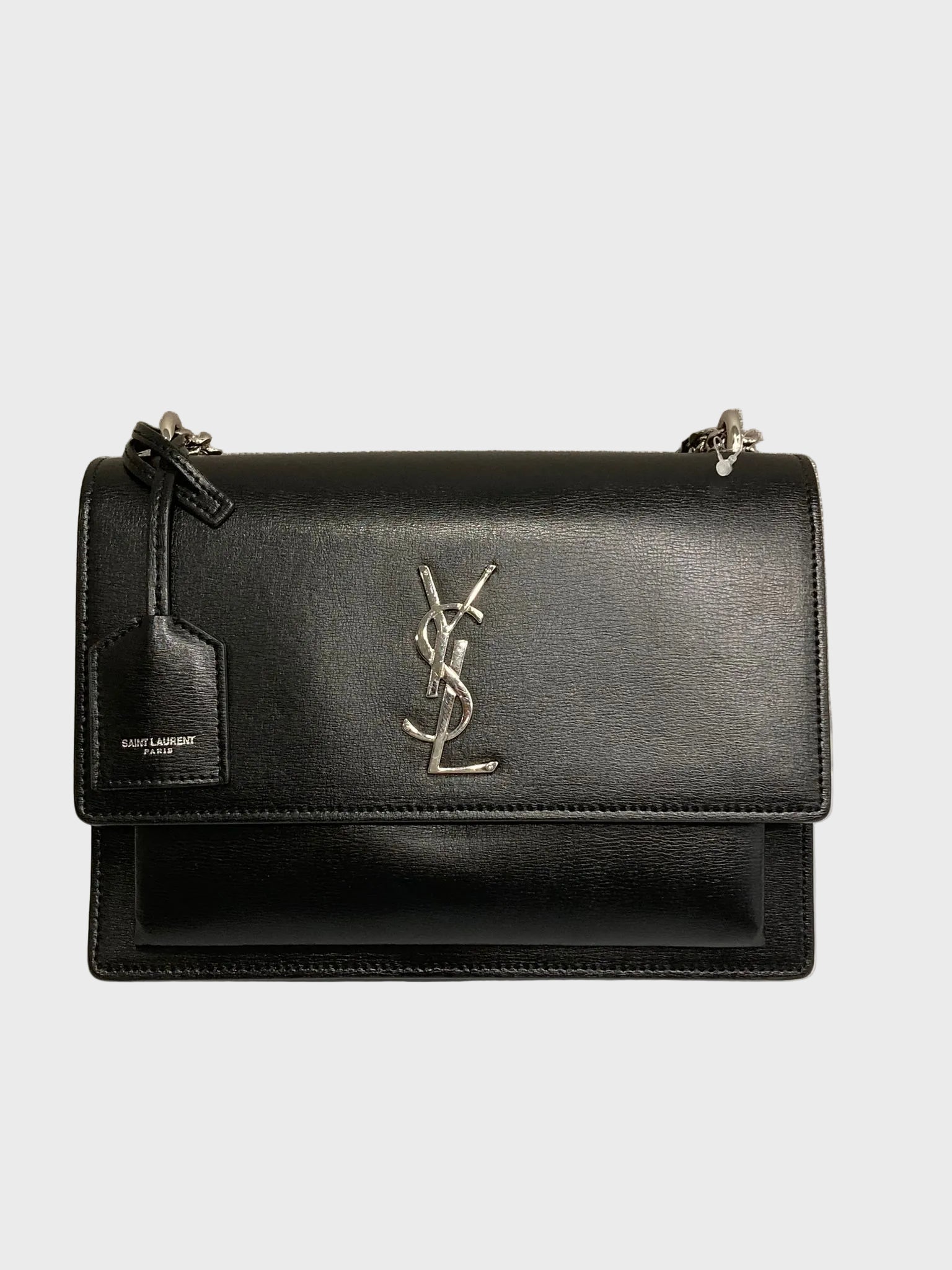 Saint Laurent Sunset Medium Negro Piel Lisa