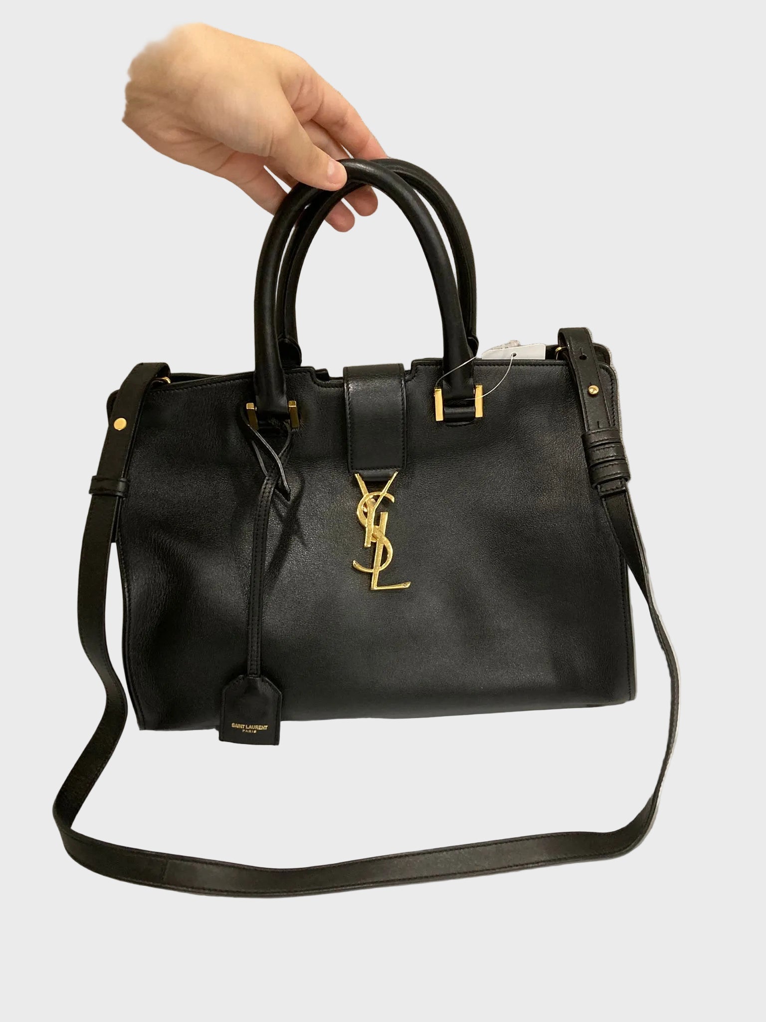 Saint Laurent Cabas 2Way Piel Negra Bandolera