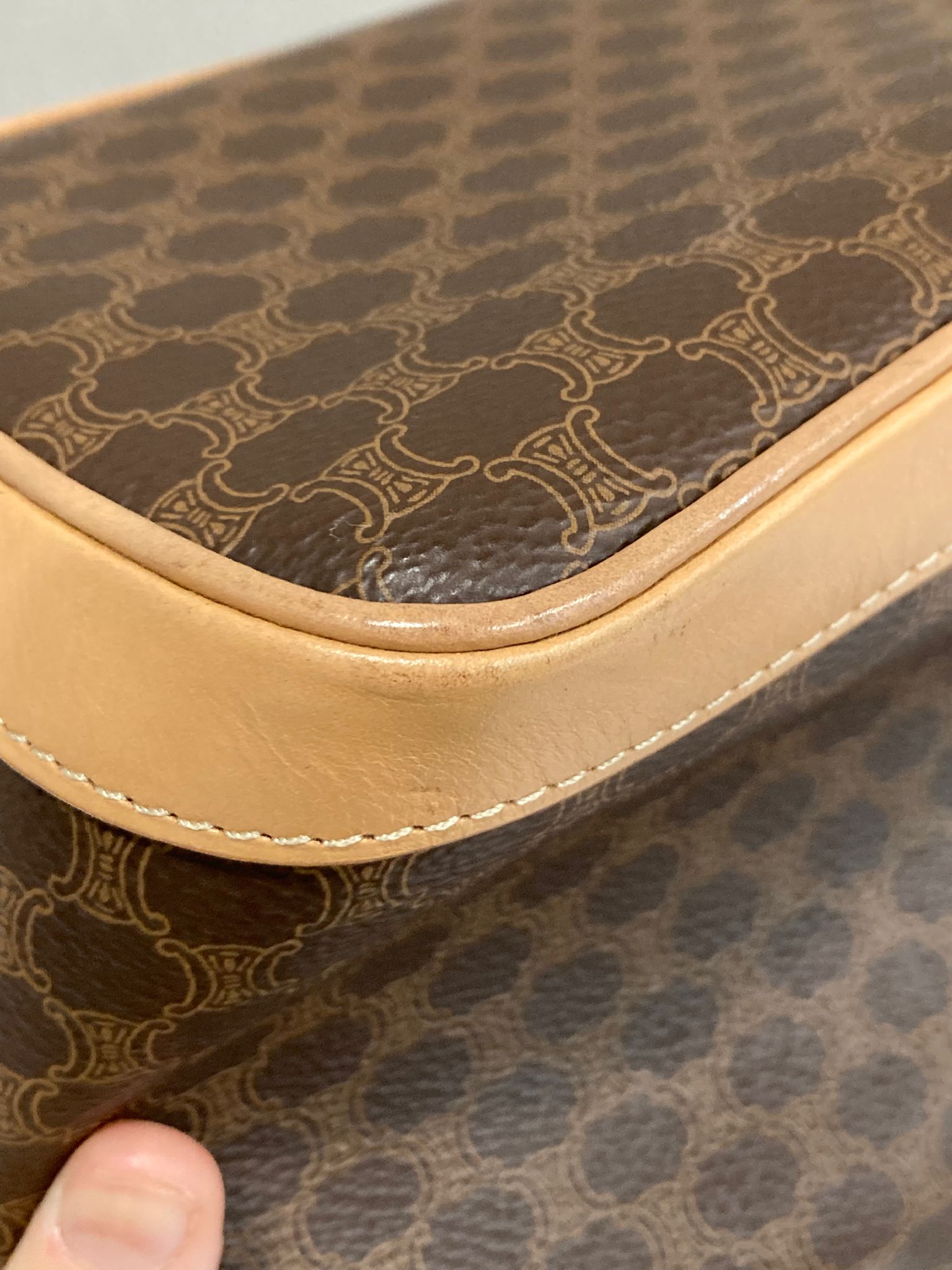 Céline bucket vintage macadam marrón con piel natural