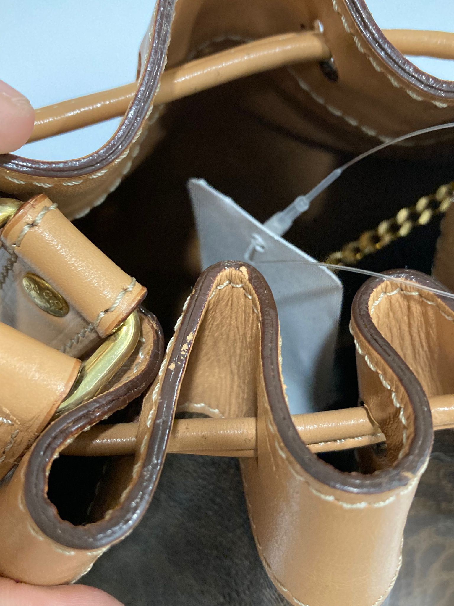 Céline bucket vintage macadam marrón con piel natural