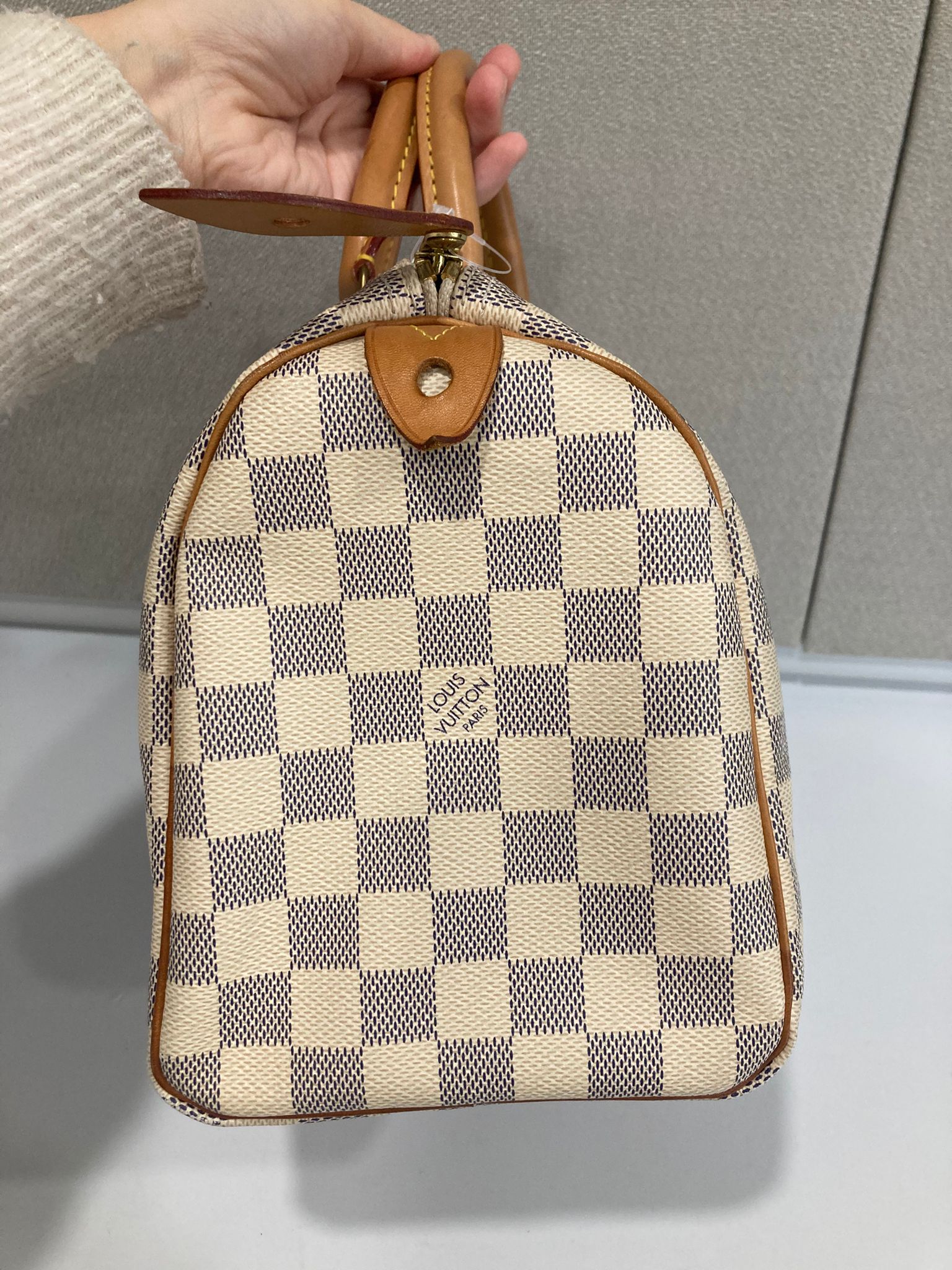 Louis Vuitton Speedy 25 Damier Azur con bandolera extra