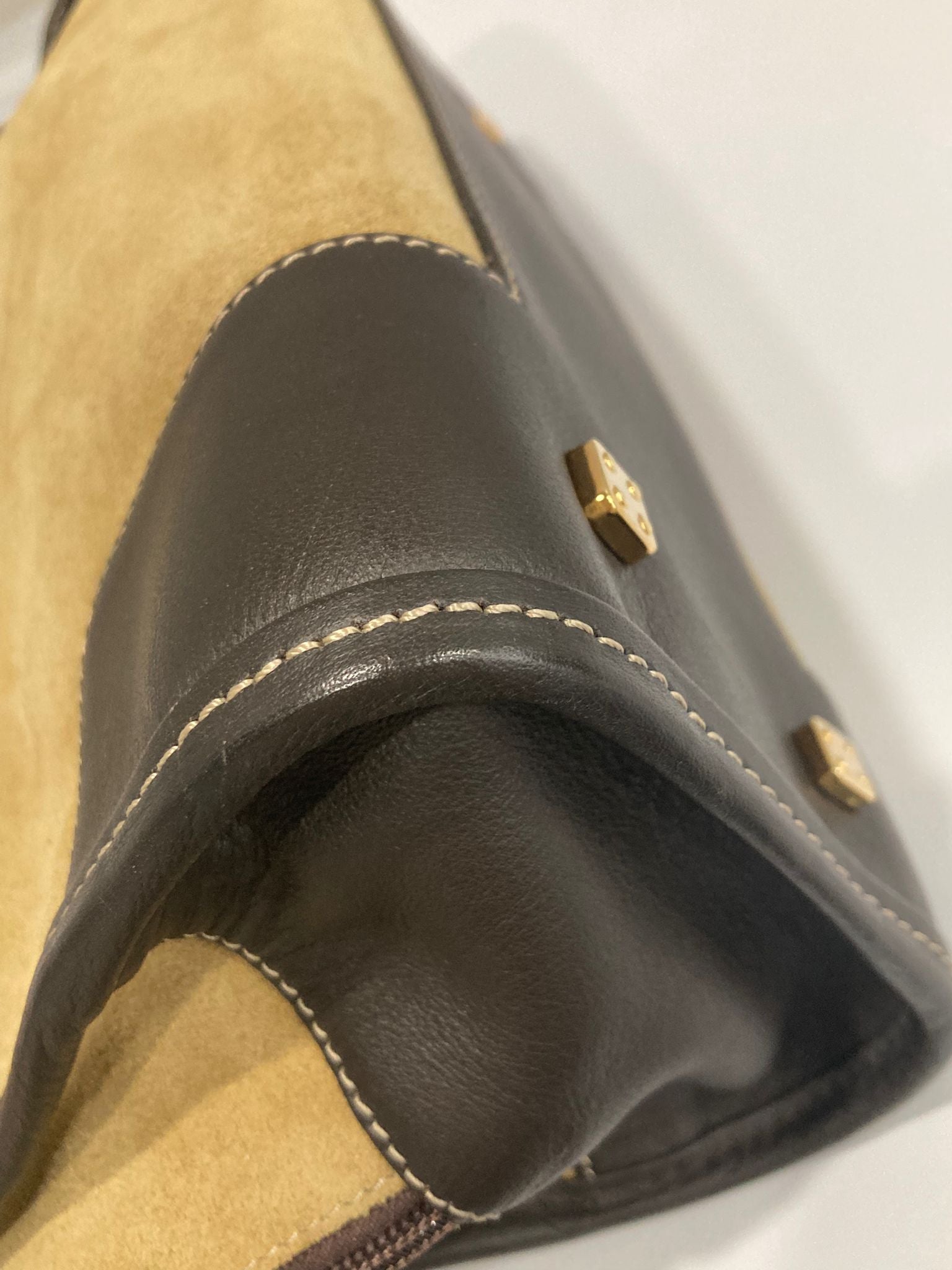 Loewe Amazona 26 Ante beige y piel marrón