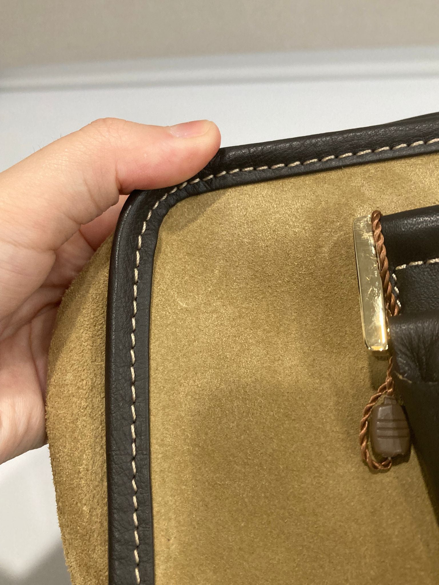 Loewe Amazona 26 Ante beige y piel marrón