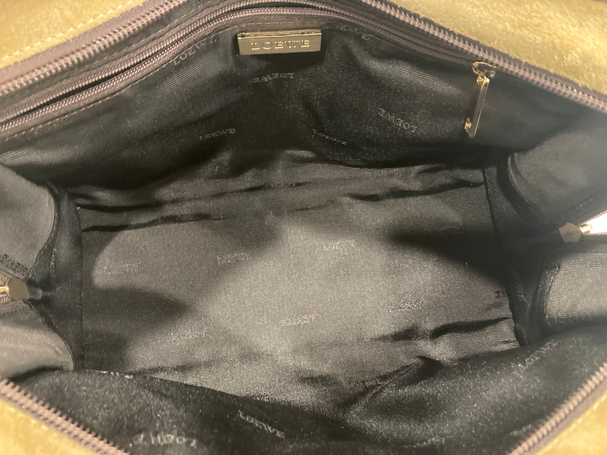 Loewe Amazona 26 Ante beige y piel marrón