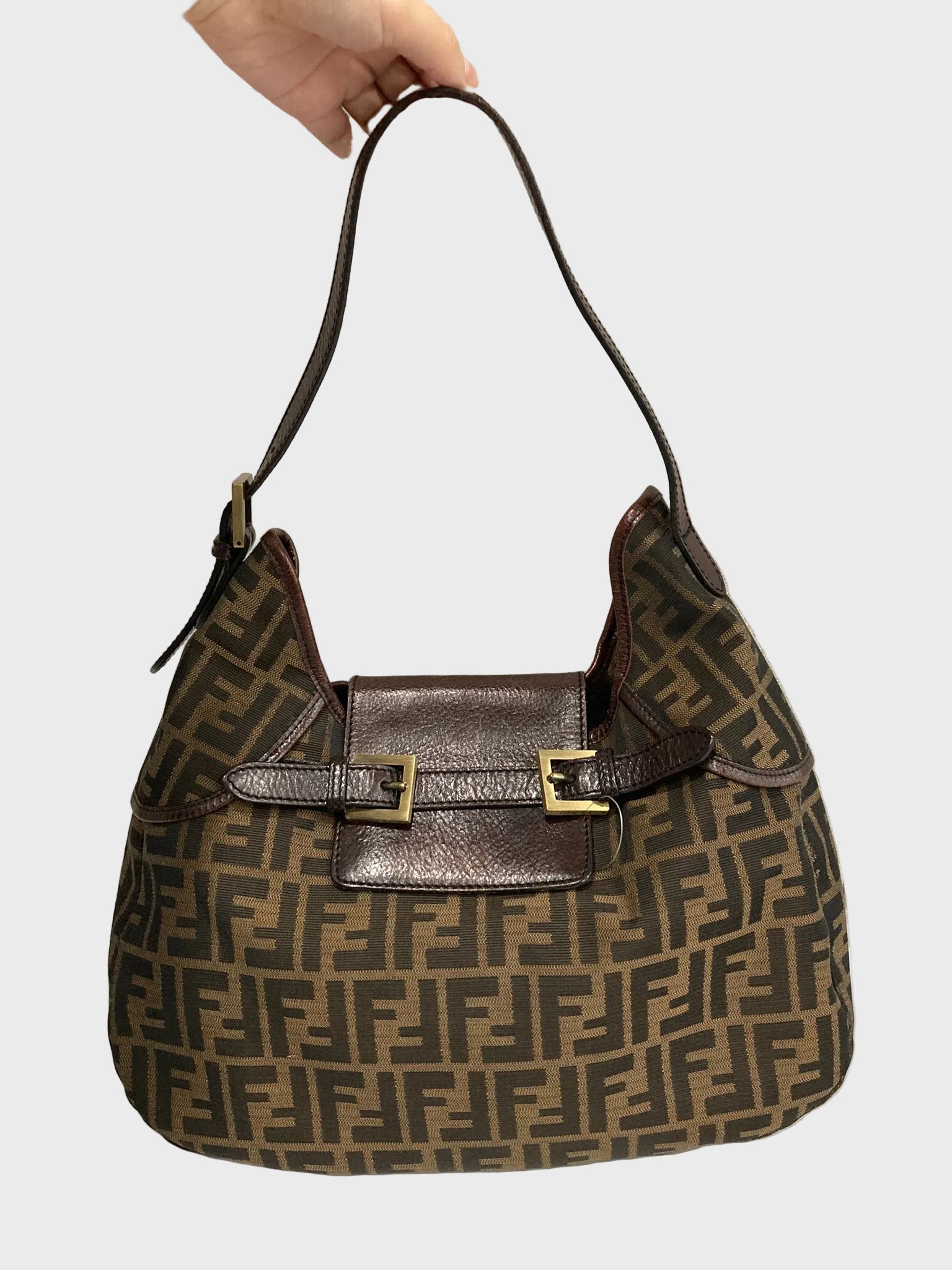 Fendi Zucca Hobo Shoulder Bag