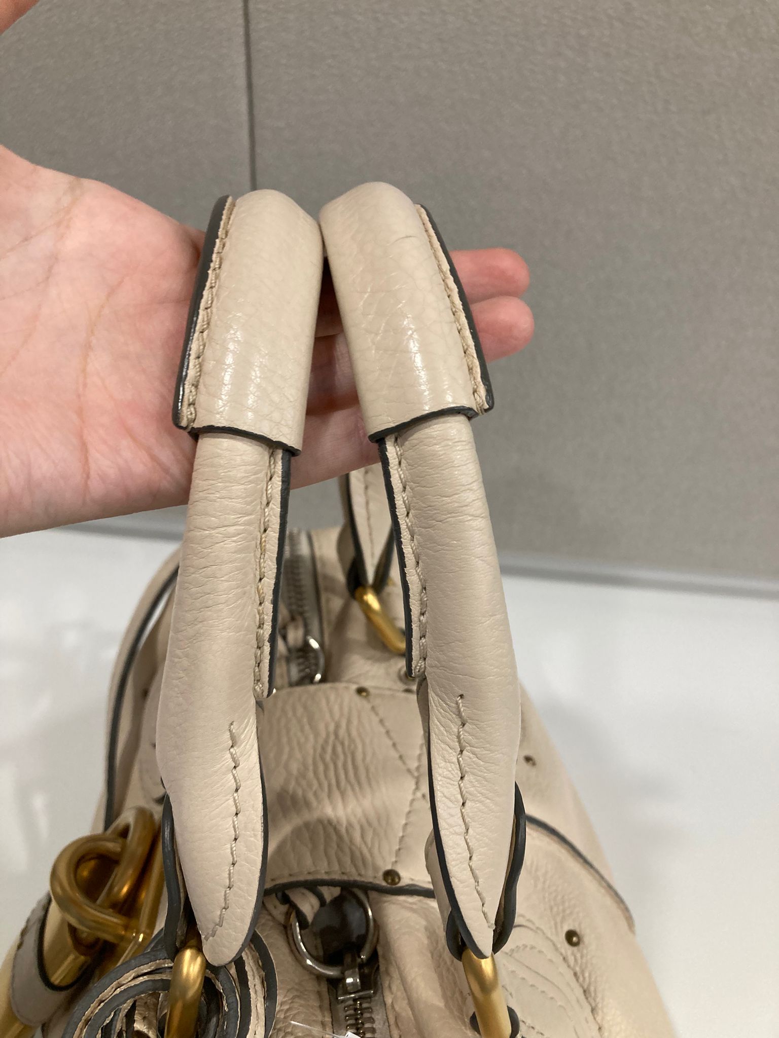 Chloé Paddington Small Piel Ivory Candado Icono y Bandolera