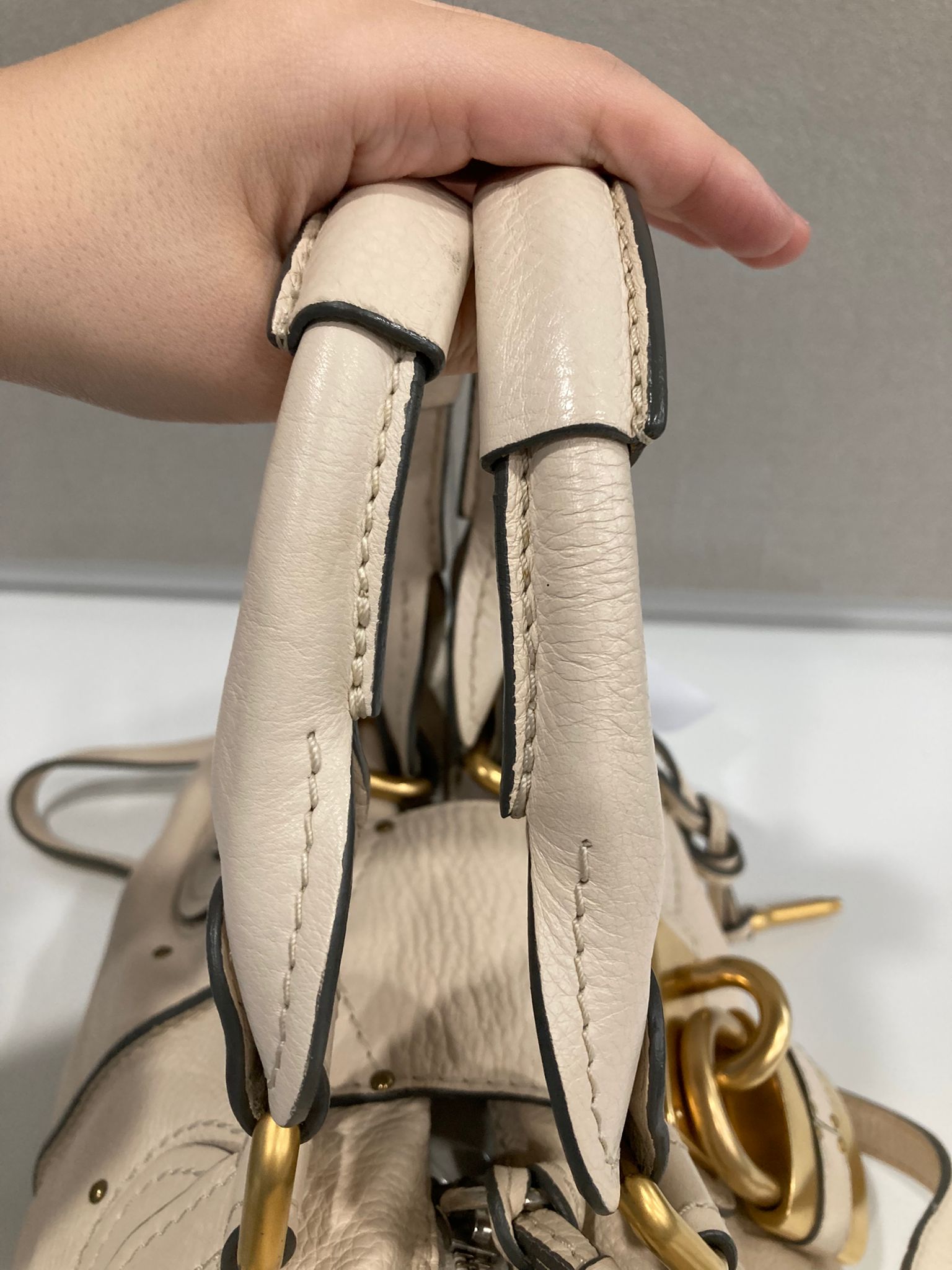 Chloé Paddington Small Piel Ivory Candado Icono y Bandolera