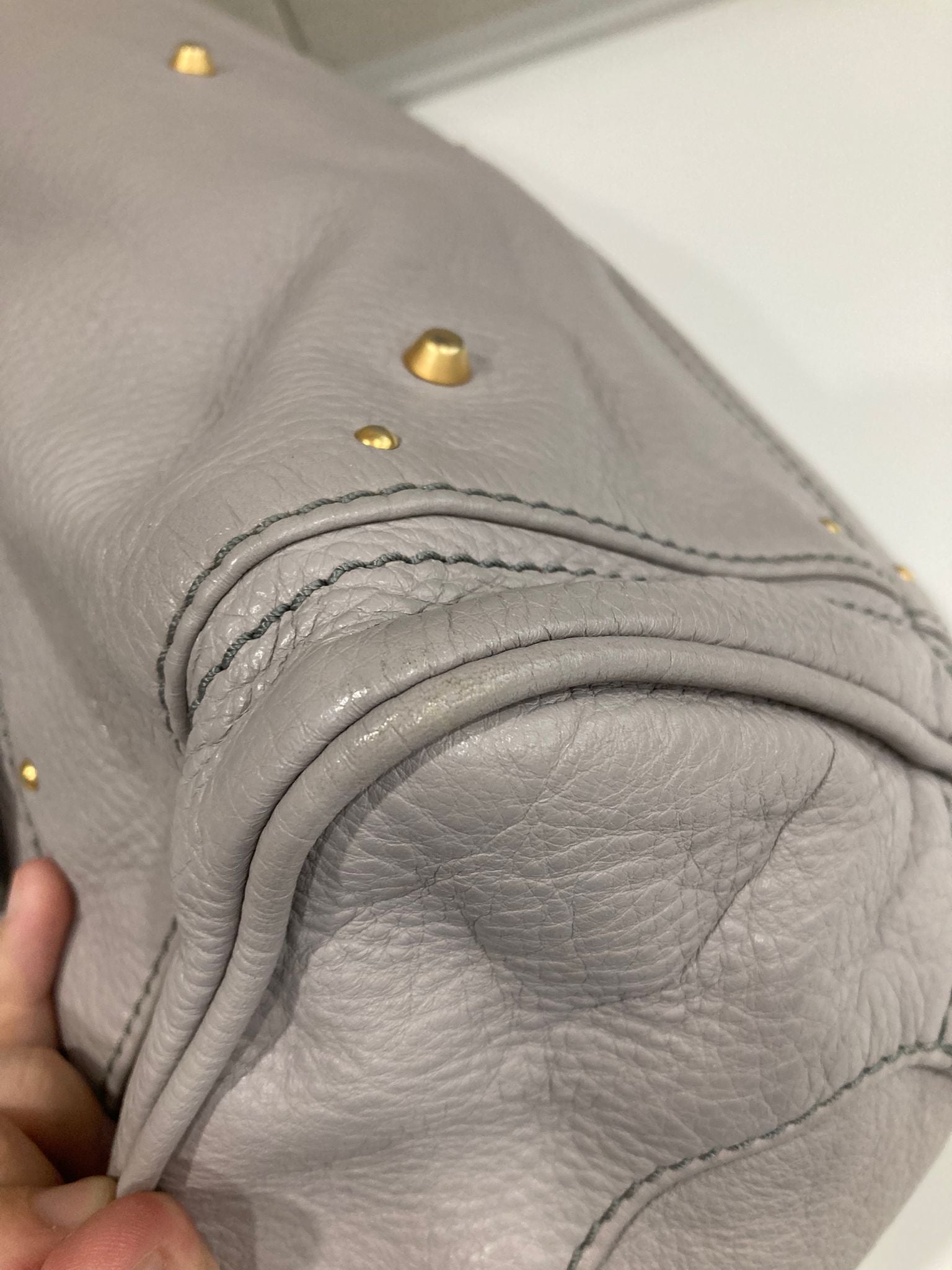 Chloé Paddington Medium Piel gris beige (greige) Candado Icono