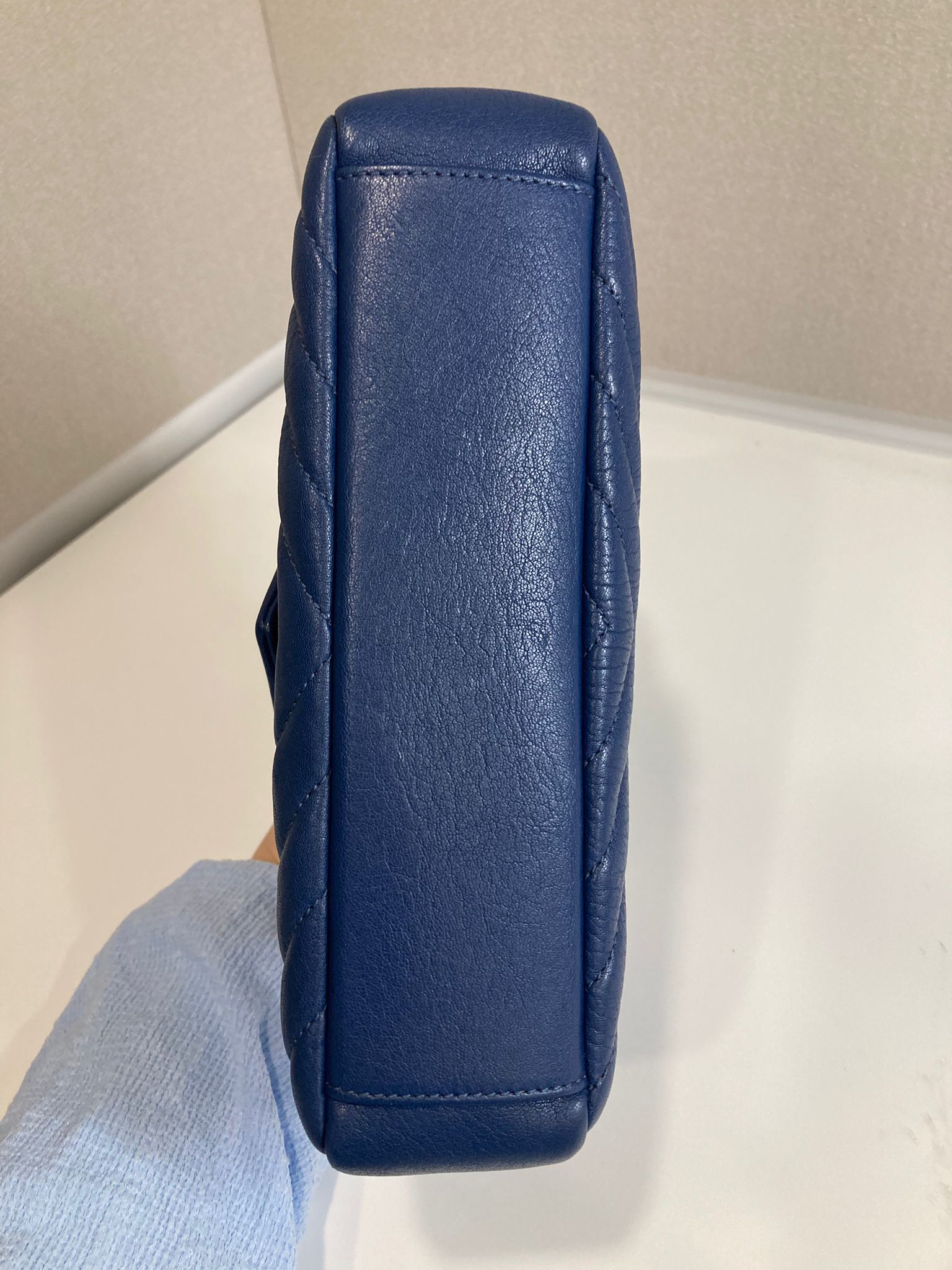 Saint Laurent College Small Azul navy Piel Top Handle