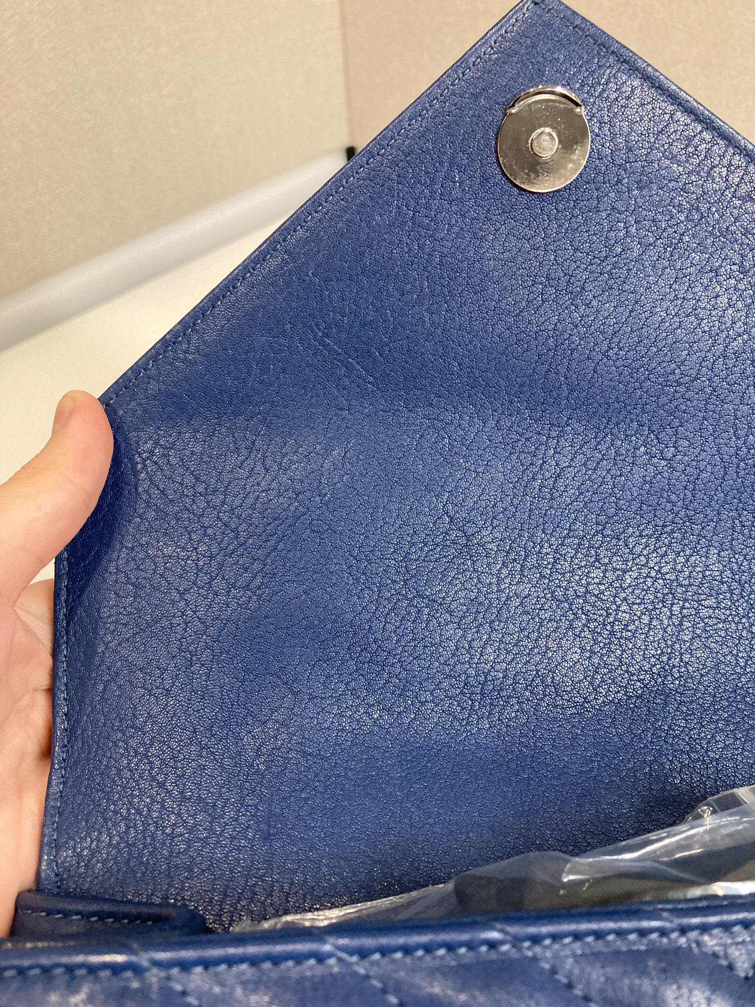 Saint Laurent College Small Azul navy Piel Top Handle