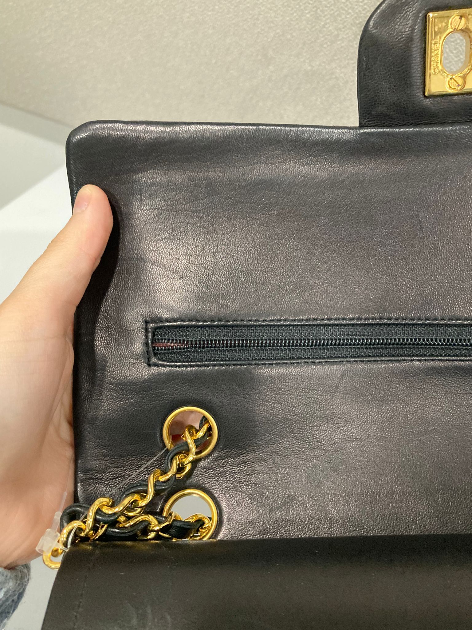 Chanel Timeless Classic Flap Medium Double Flap 25 Negro Lambskin - serie 1