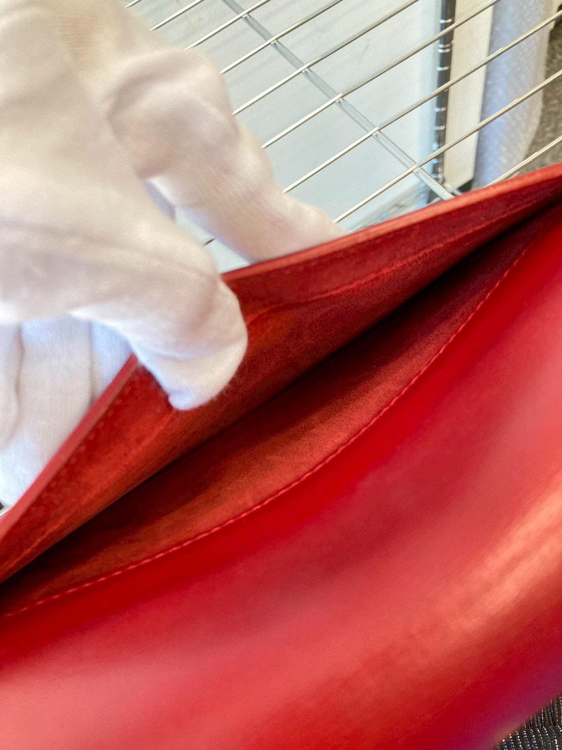 Saint Laurent Sunset Chain Shoulder Bag Red Leather