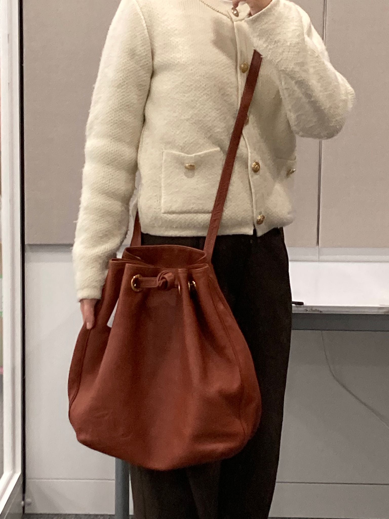 Loewe Anagram Shoulder Bag Piel camel marron