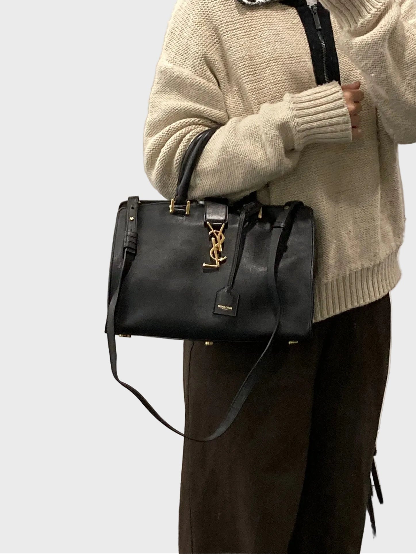 Saint Laurent Cabas 2Way Piel Negra Bandolera