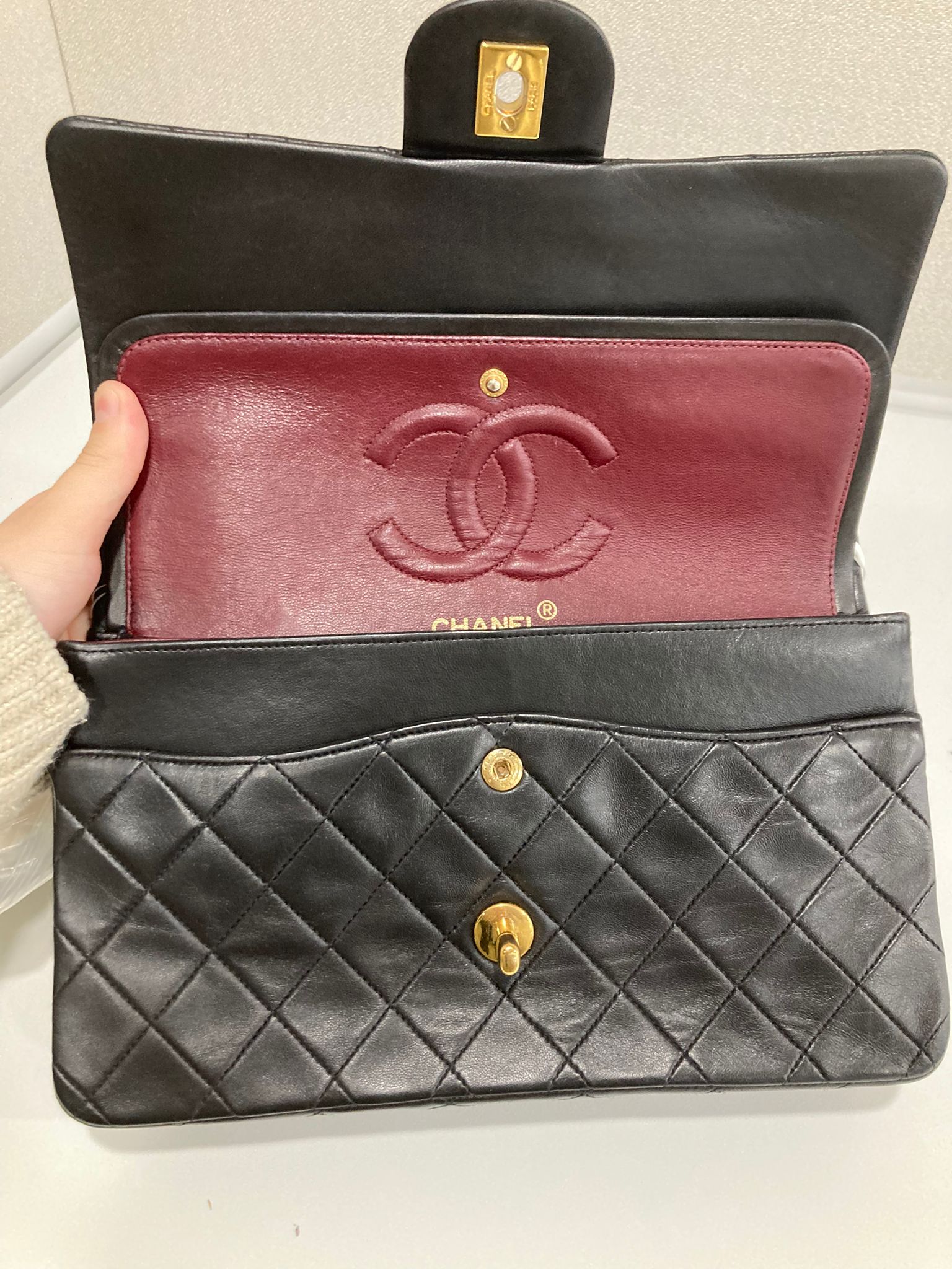 Chanel timeless 25 doble solapa negro