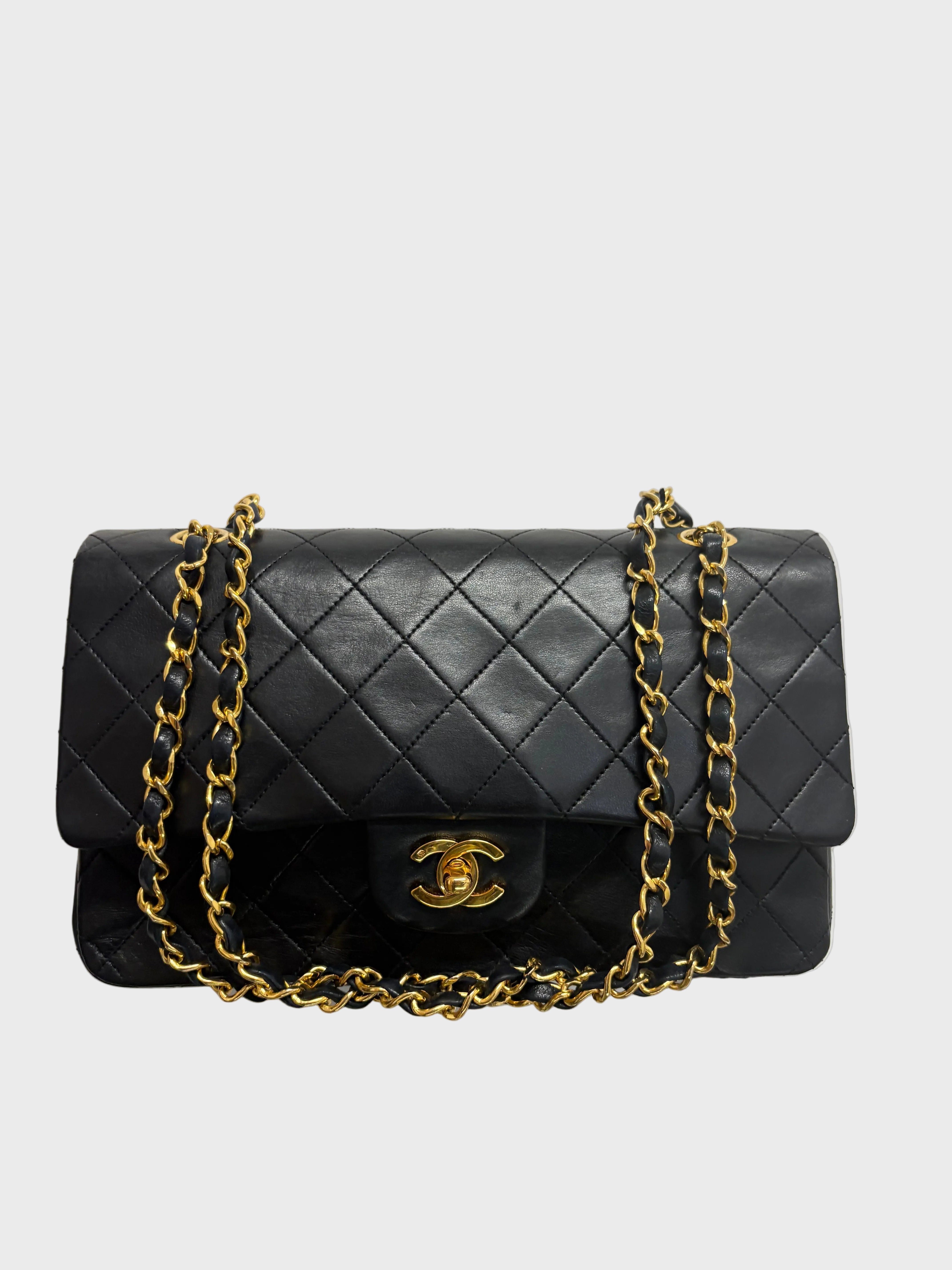 Chanel timeless 25 doble flap Matelassé Lambskin Negro · Serie 1