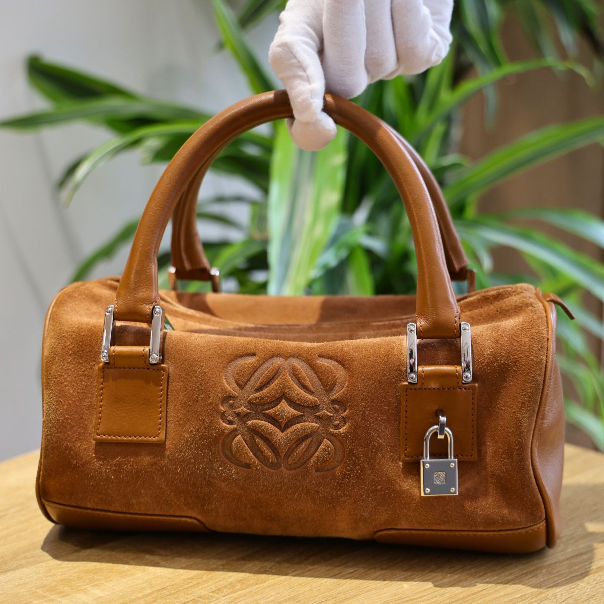 Bolso Brida Amazona en ante camel con accesorios completos