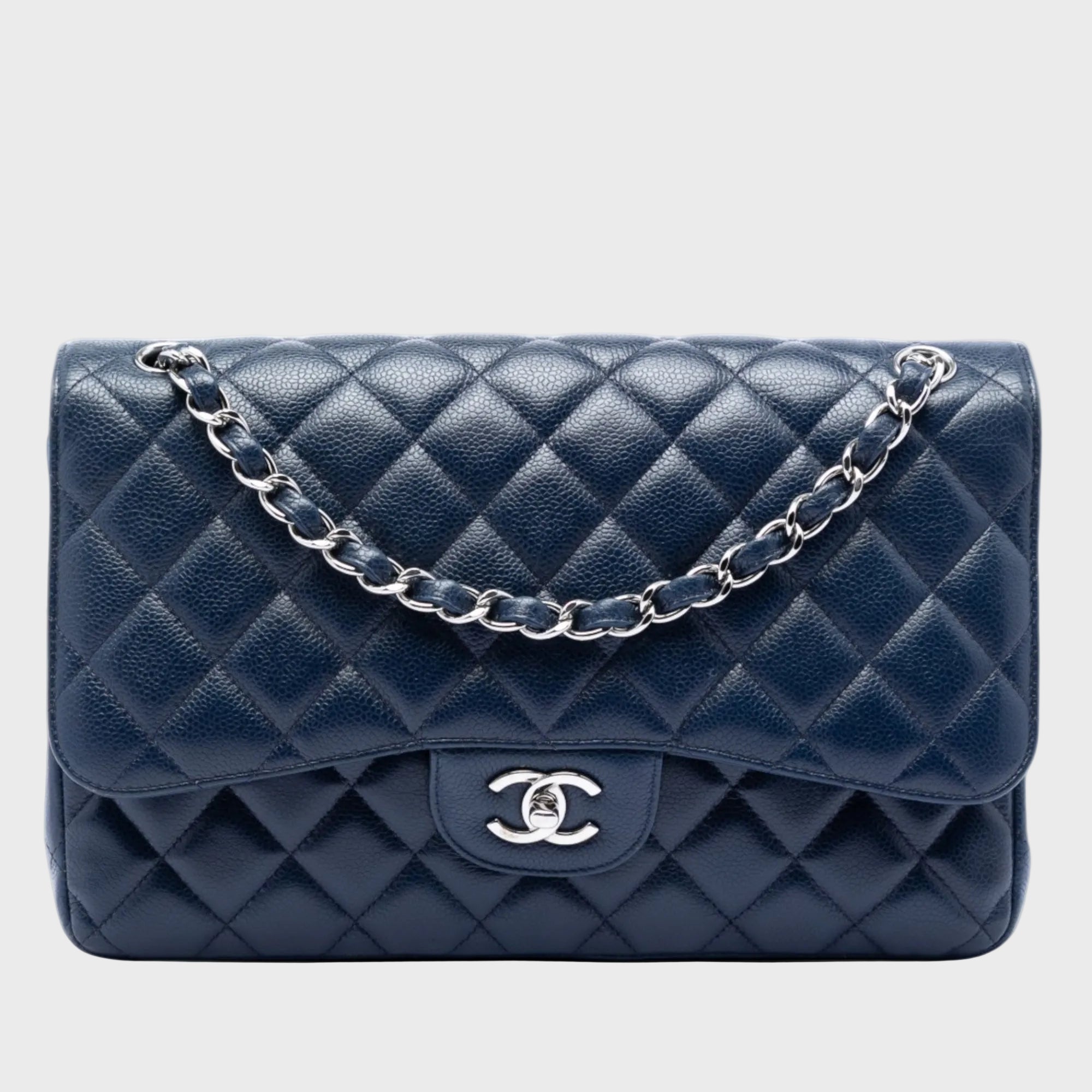 Chanel Jumbo Classic Double Flap Caviar Navy Blue