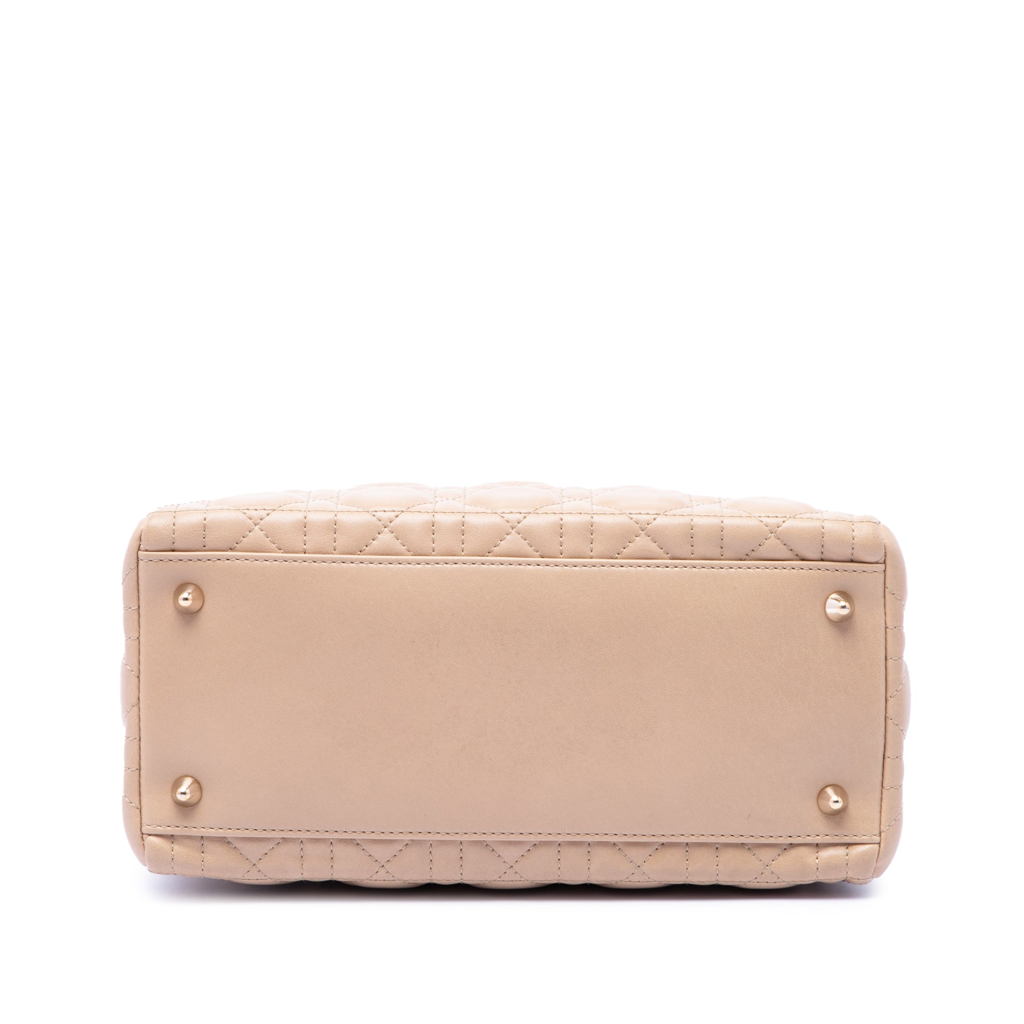Christian Dior Lady Dior Medium Bow Piel Cordero beige camel