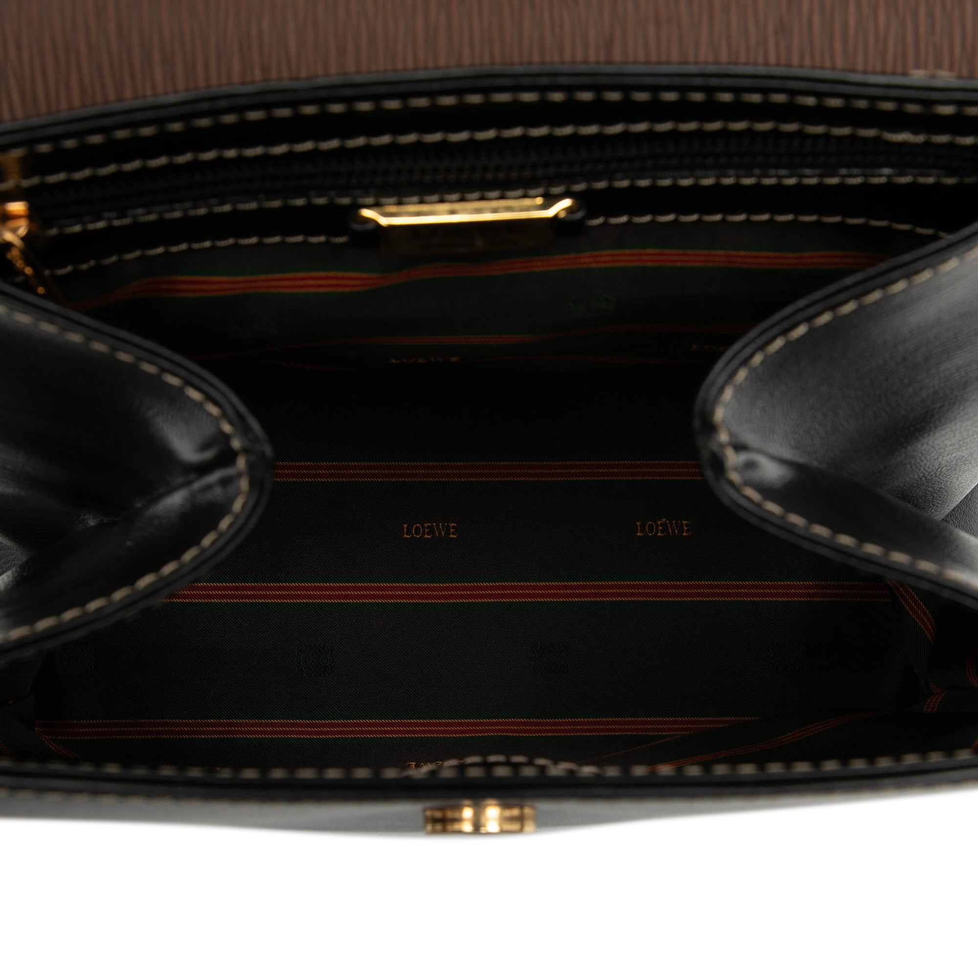 Loewe Velázquez Twist Satchel Piel Negra