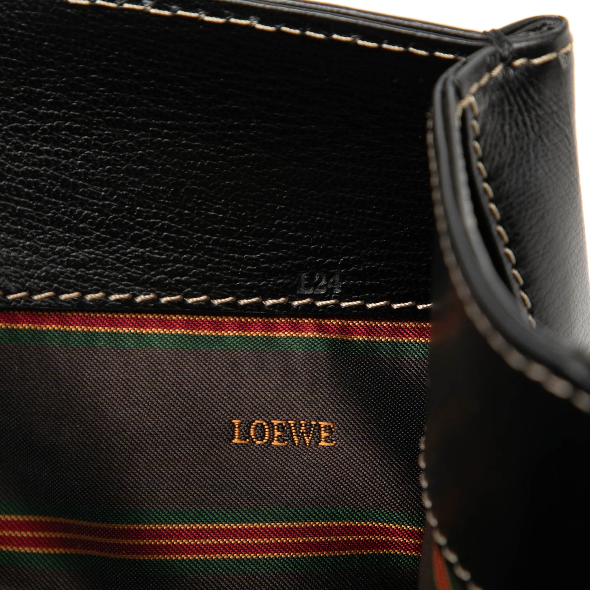 Loewe Velázquez Twist Satchel Piel Negra