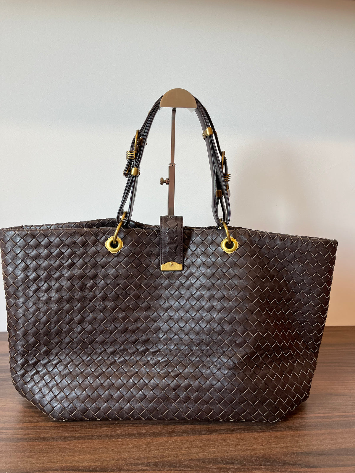 Bottega Veneta Capri Tote Grande Nappa Intrecciato Marrón