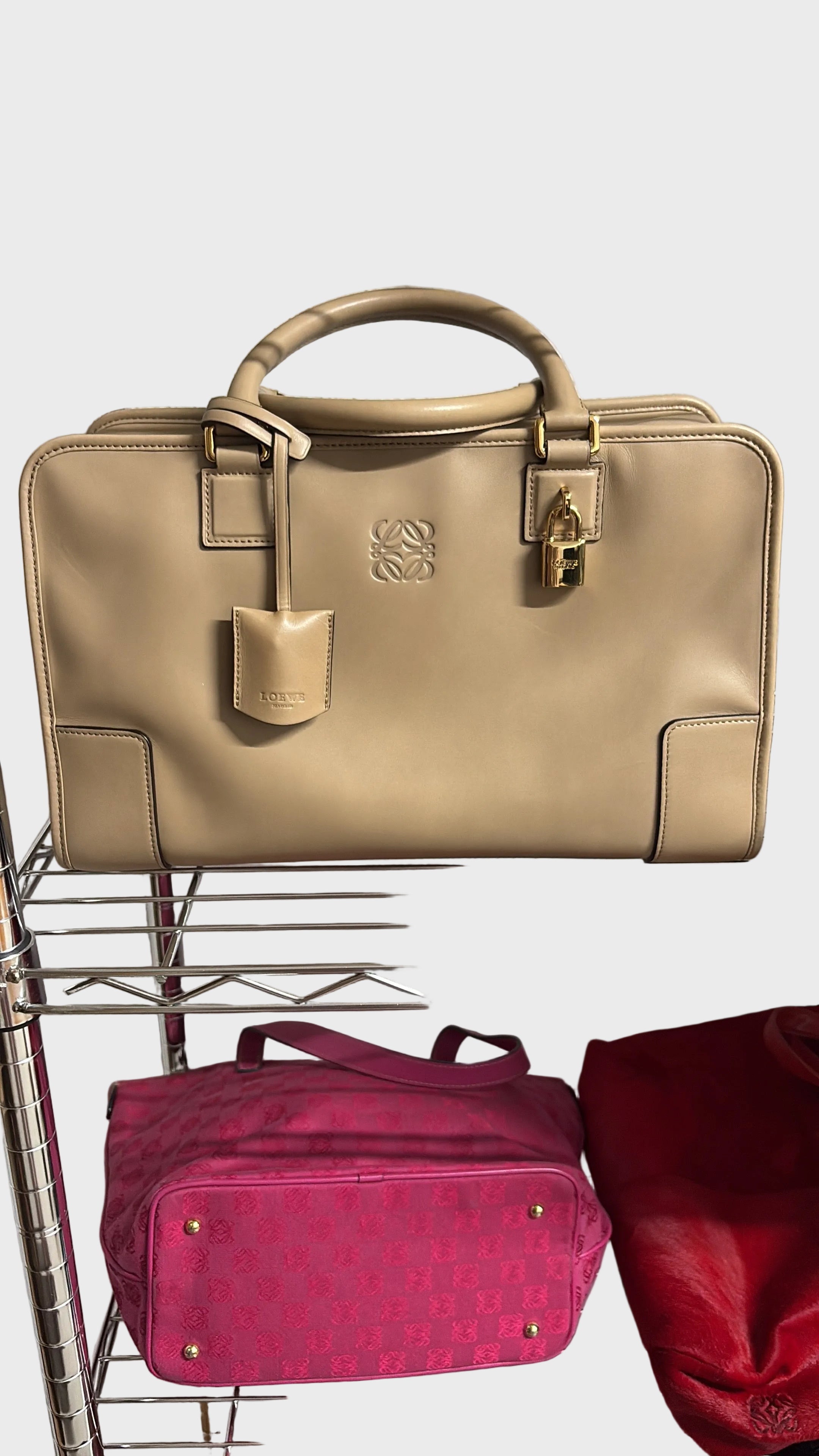 Loewe amazona 36 camel claro con bandoleras extra