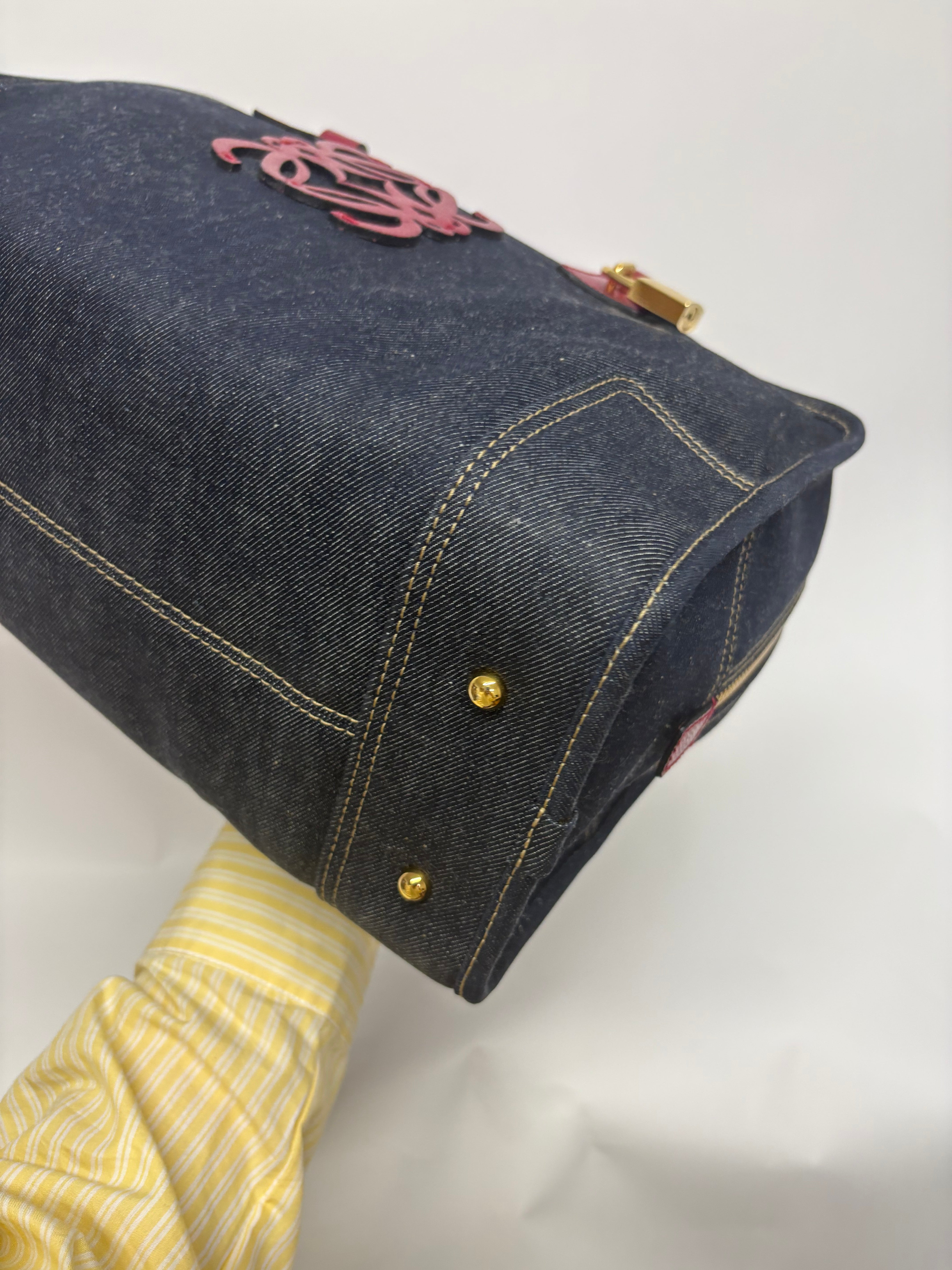 Loewe amazona 35 denim azul y rosa