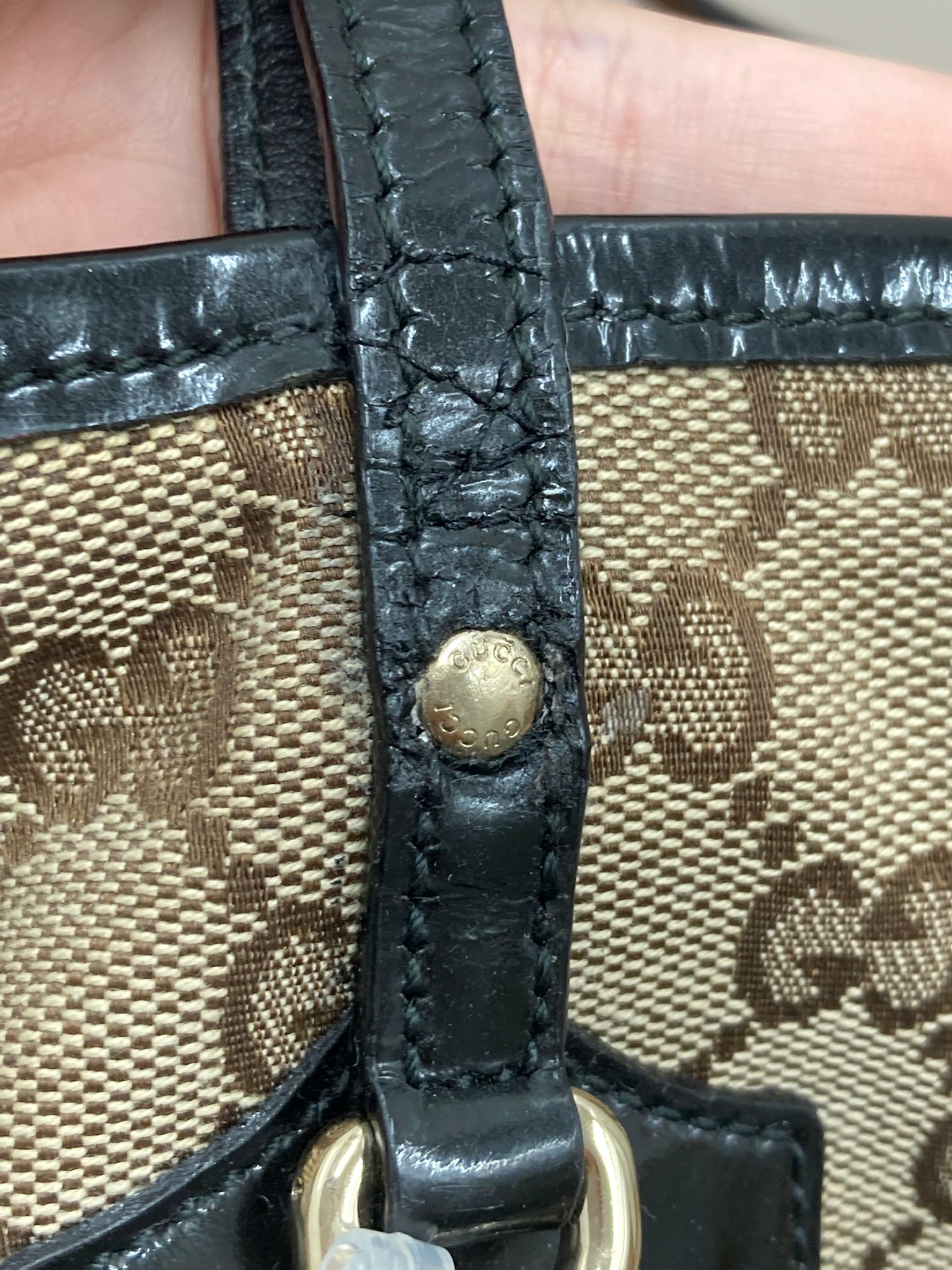 Gucci GG Canvas Tote Beige & negro