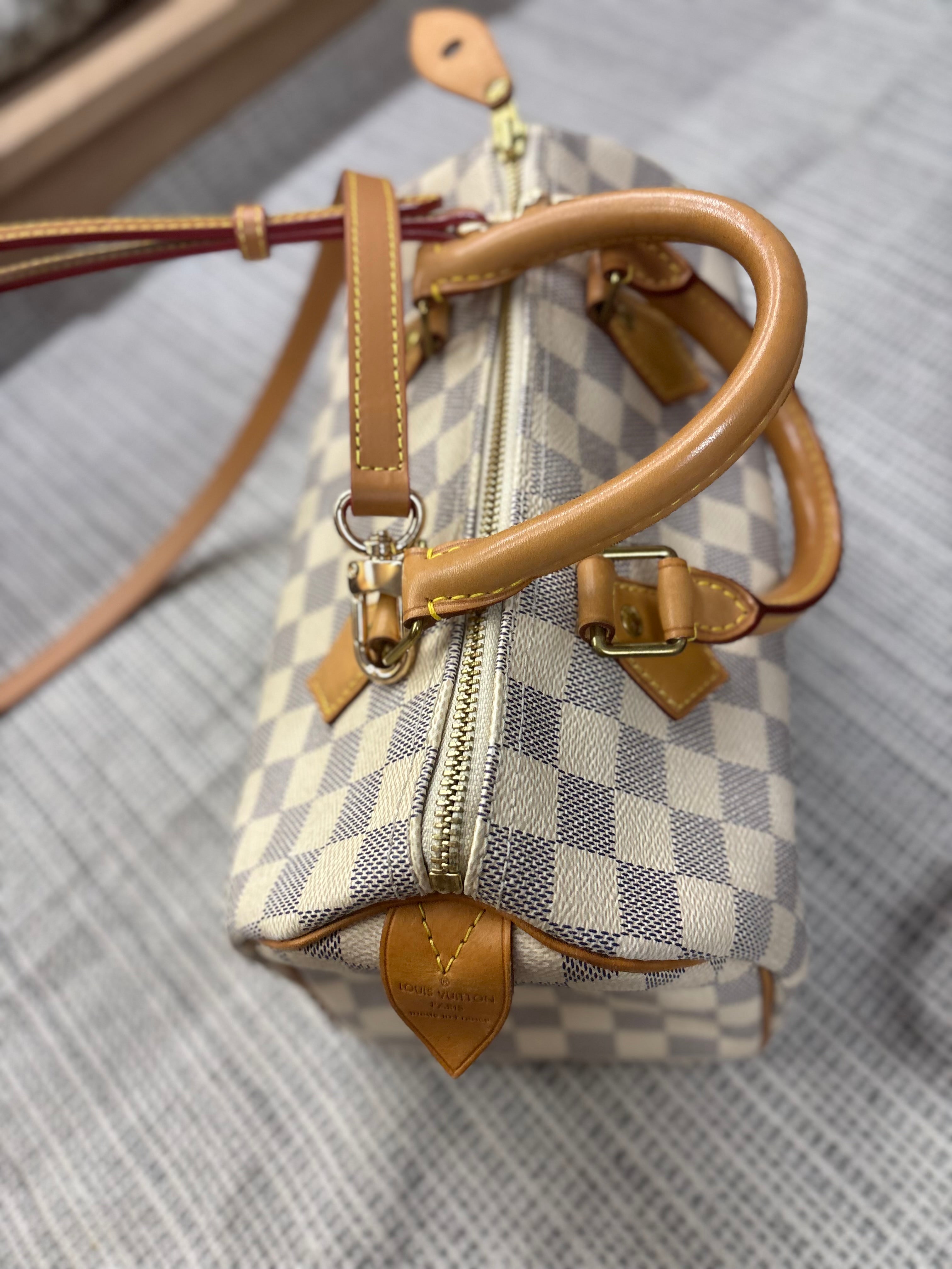 Louis Vuitton Speedy 25 Damier Azur con bandolera extra