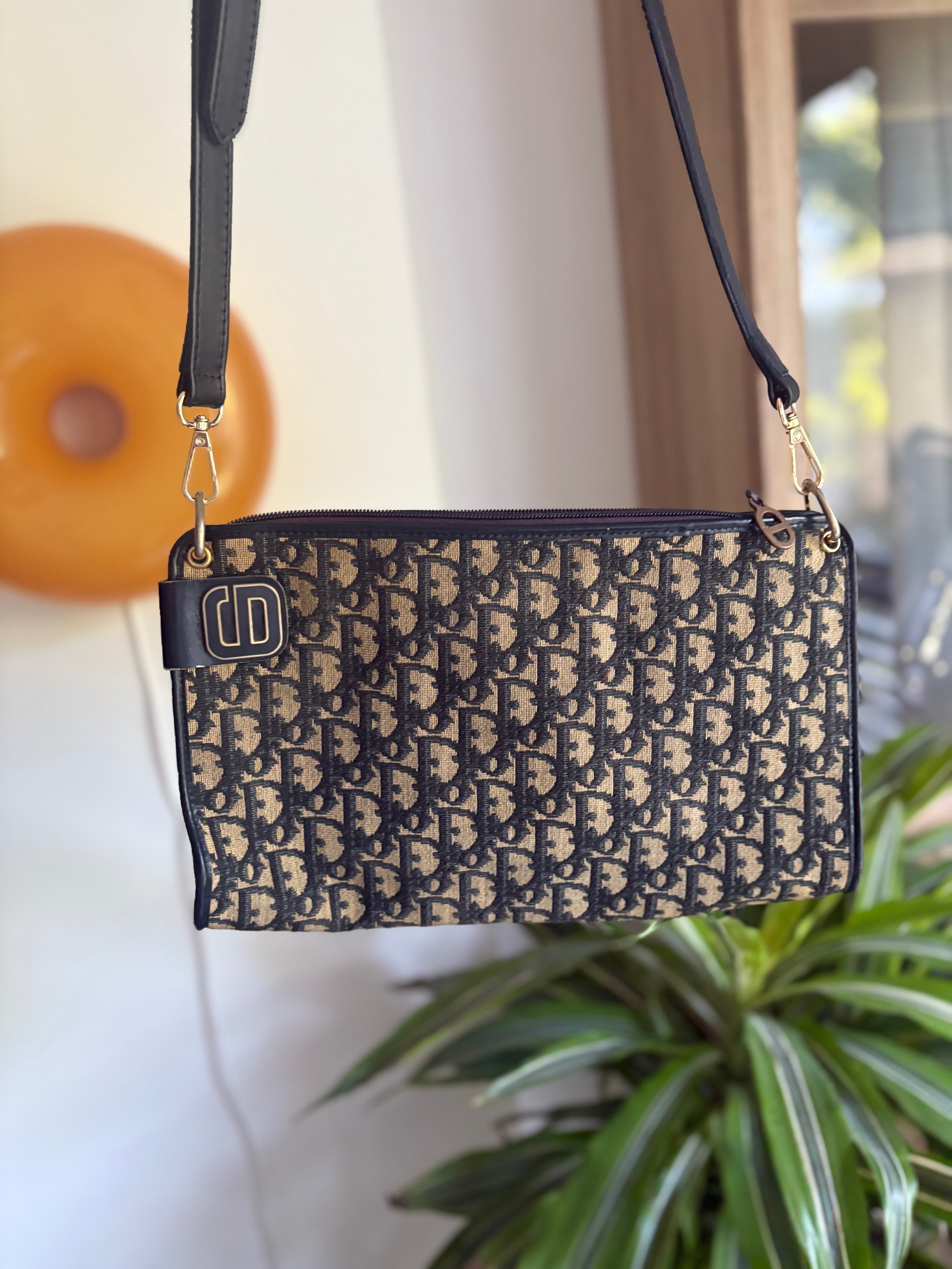Christian Dior vintage bandolera monogram azul