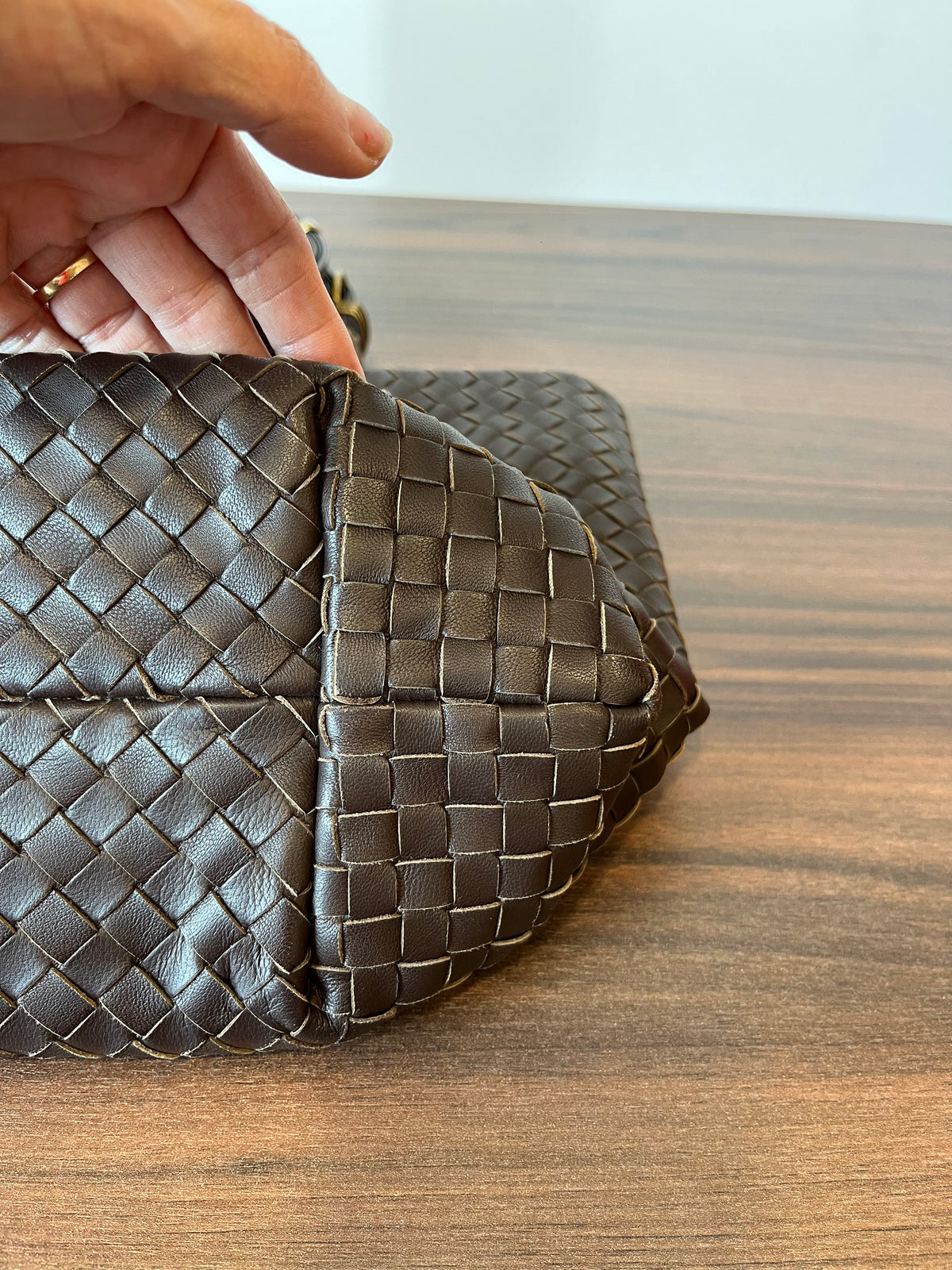 Bottega Veneta Capri Tote Grande Nappa Intrecciato Marrón