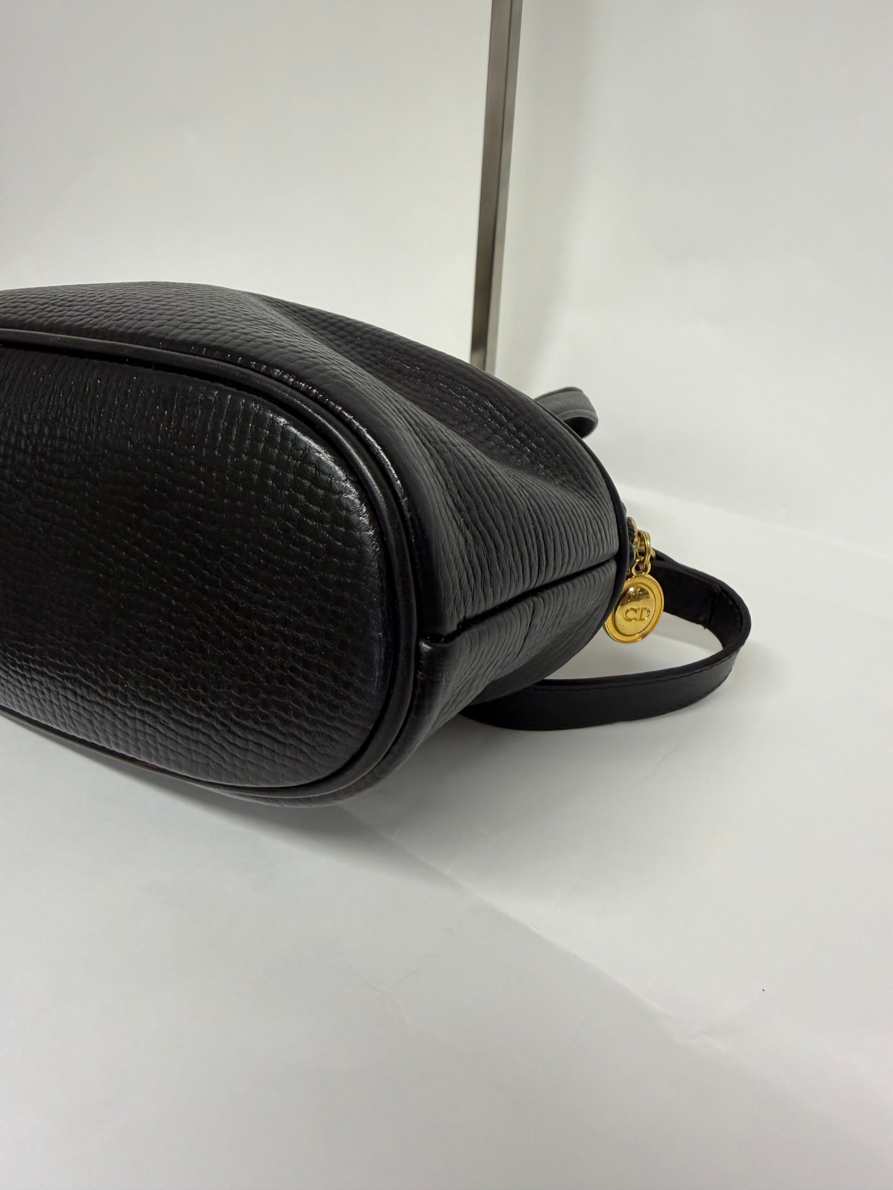Christian Dior Mini Bowling Bag Vintage Negro GHW