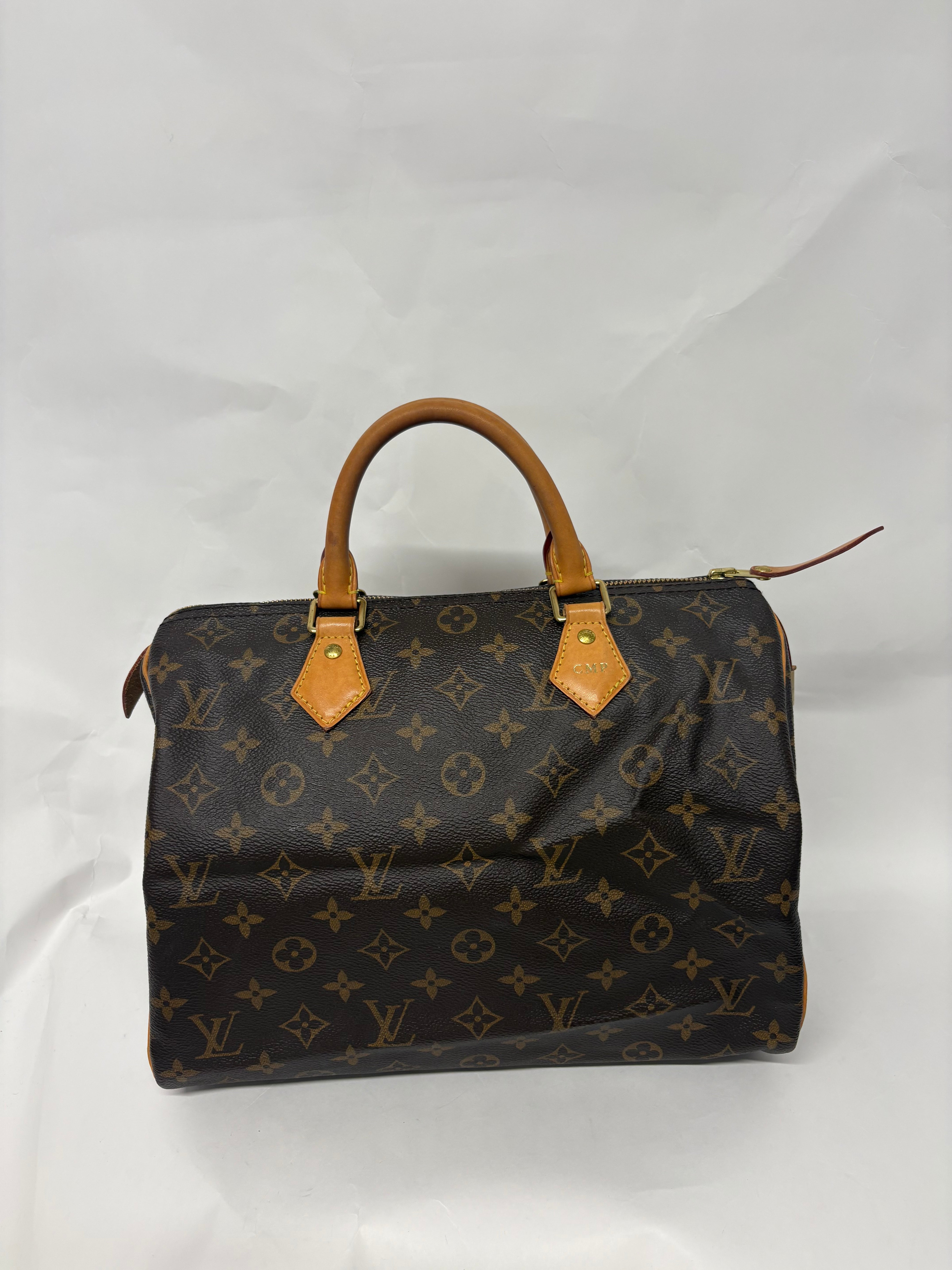 Louis Vuitton speedy 30 grabado CMP con bandolera extra