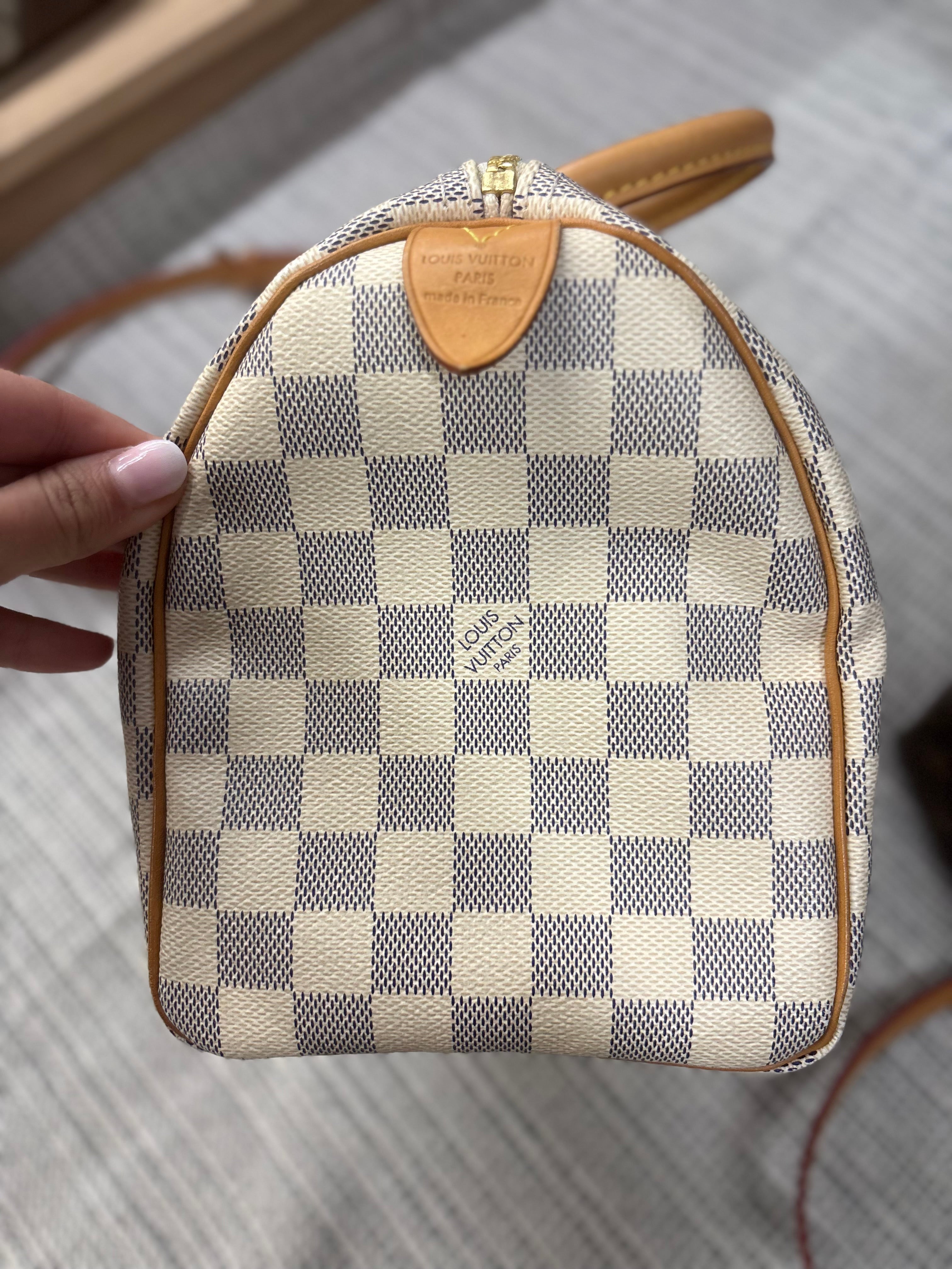 Louis Vuitton Speedy 25 Damier Azur con bandolera extra