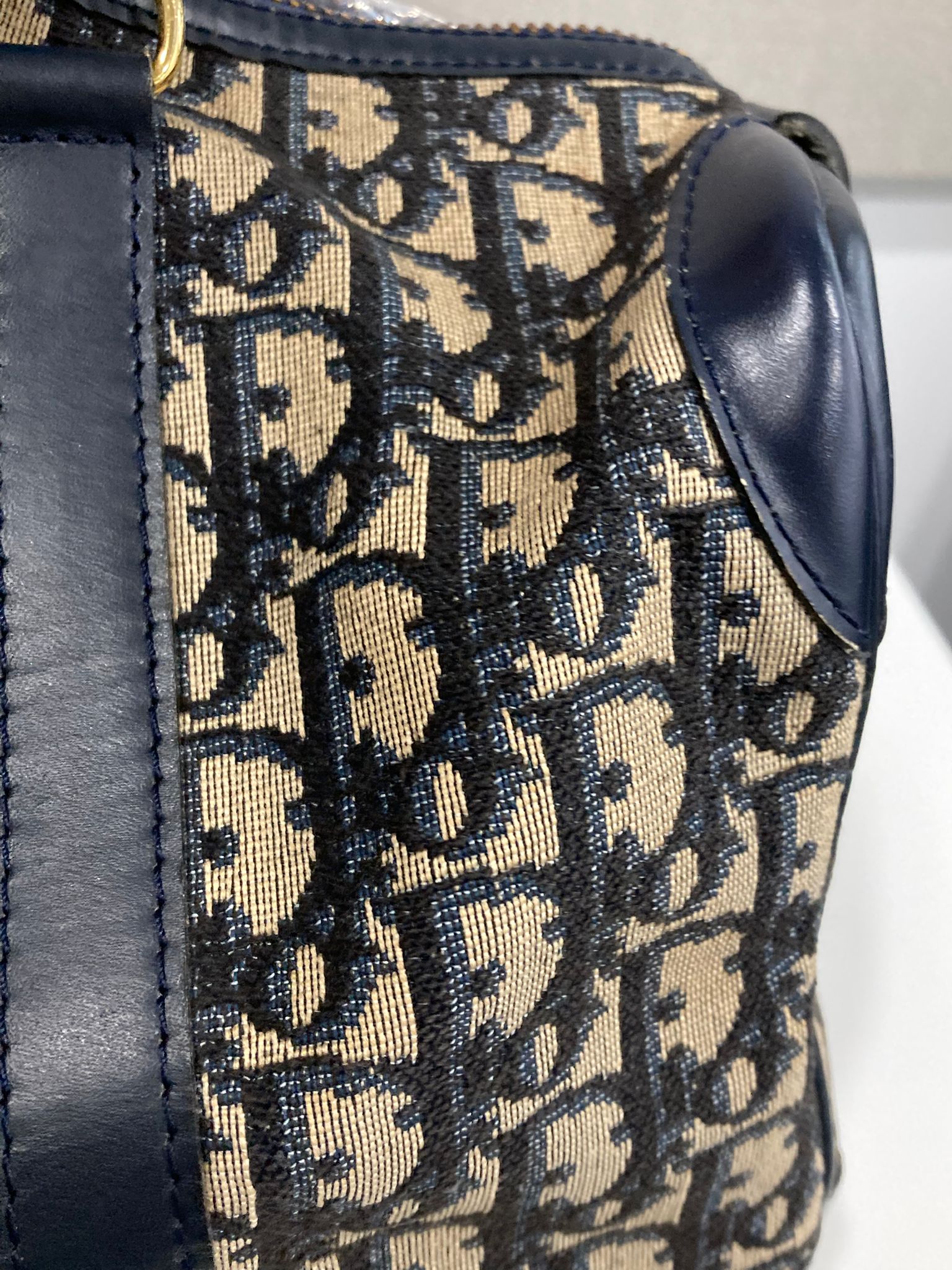 Dior Trotter bowling 30 Boston Canvas Monograma Azul